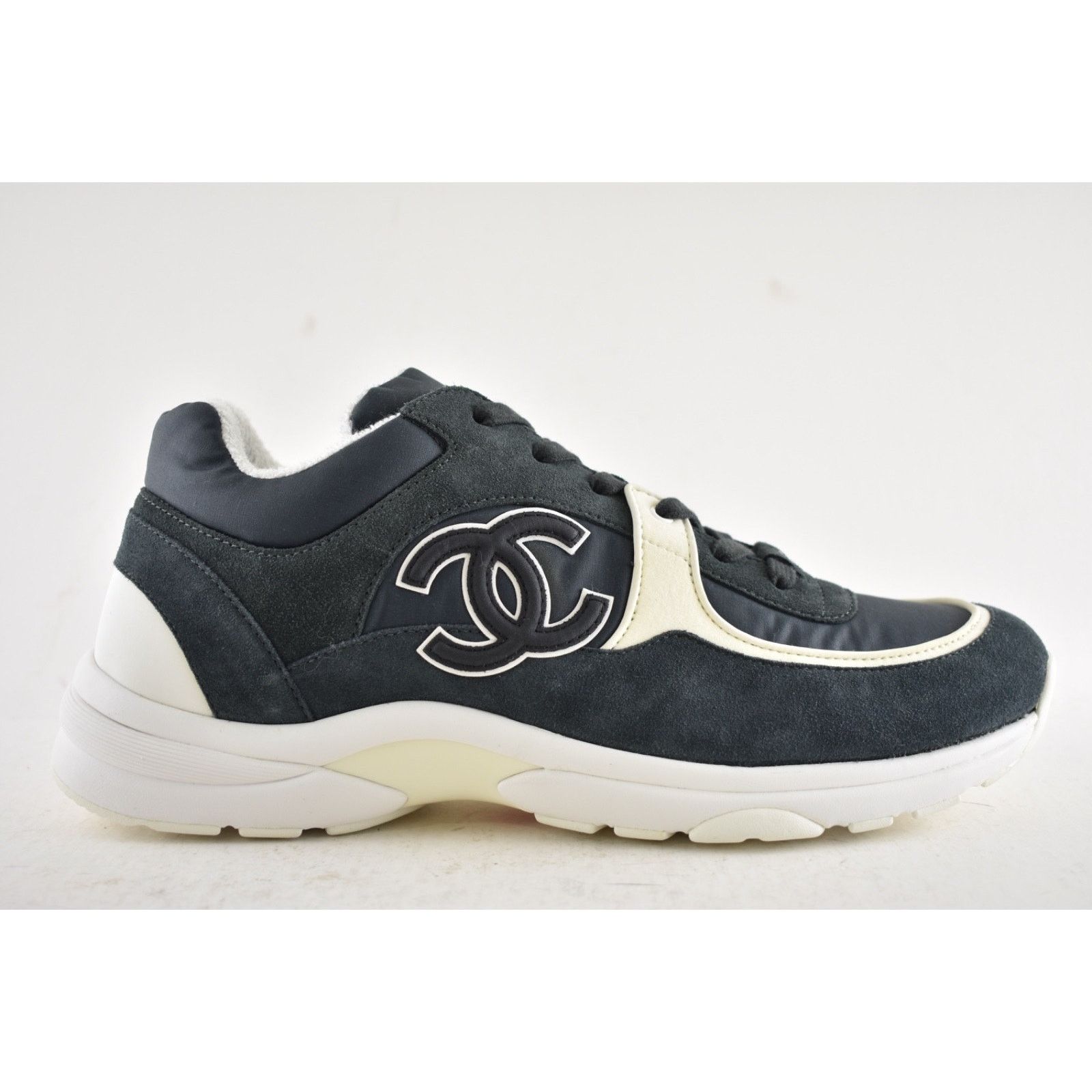Chanel Chanel 20C Mens Blue White CC Logo Low Top Lace Up Size US 11 / EU 44 - 2 Thumbnail