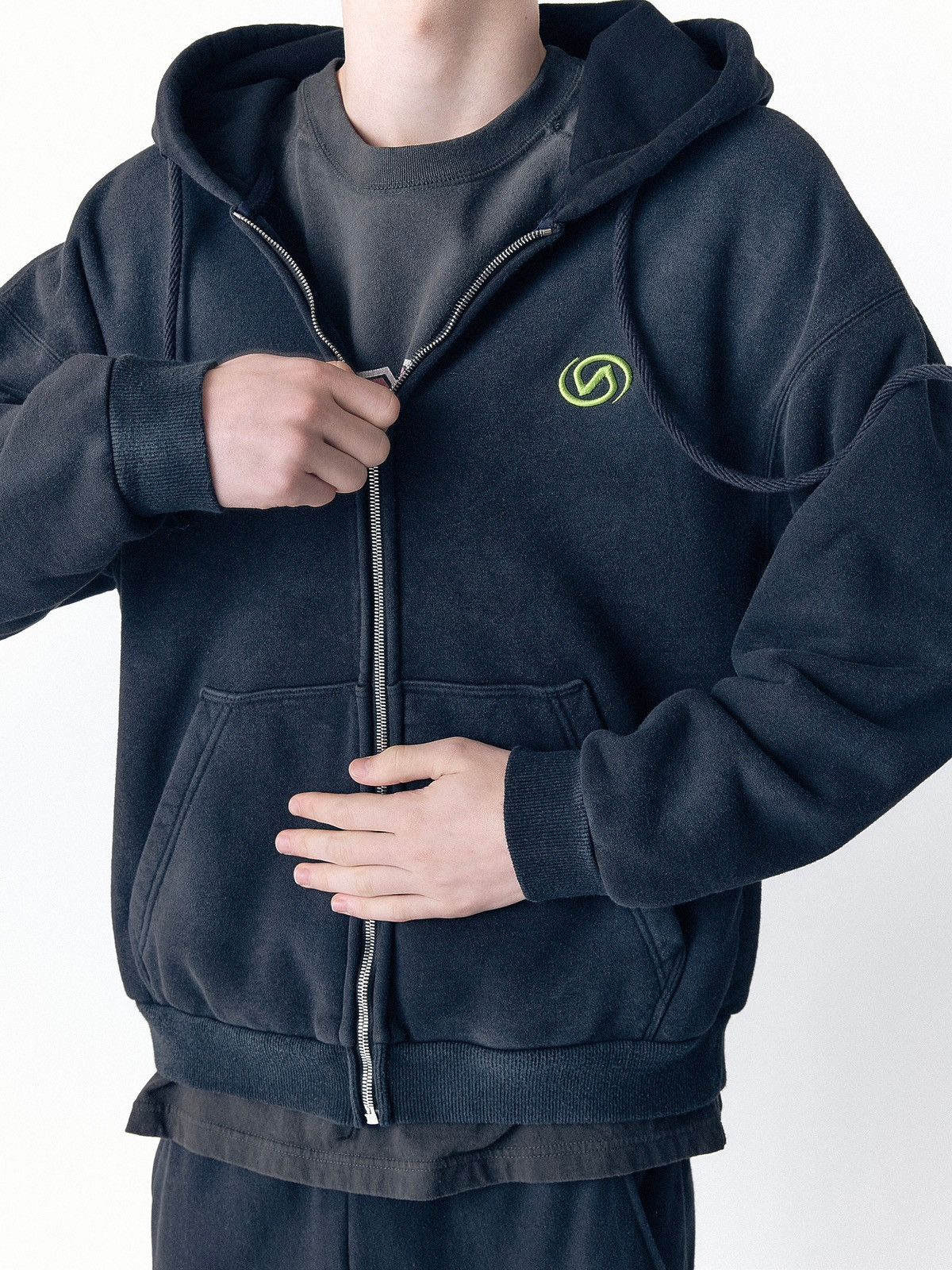 Vuja De Axel Sunfaded Chiral Hoodie in Supima Cotton