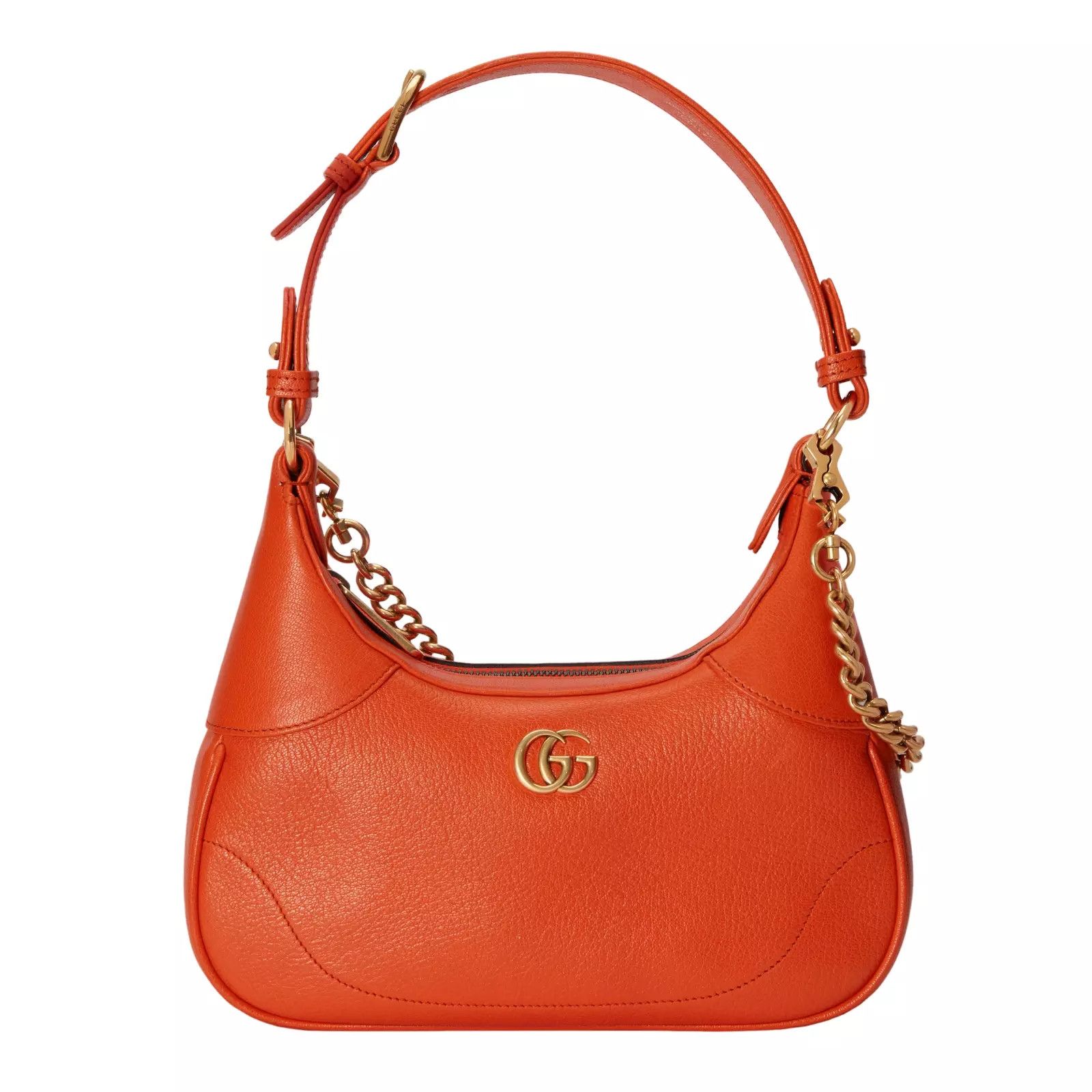 Gucci Gucci Aphrodite Small Orange Soft Leather Shoulder Bag Size ONE SIZE - 1 Thumbnail