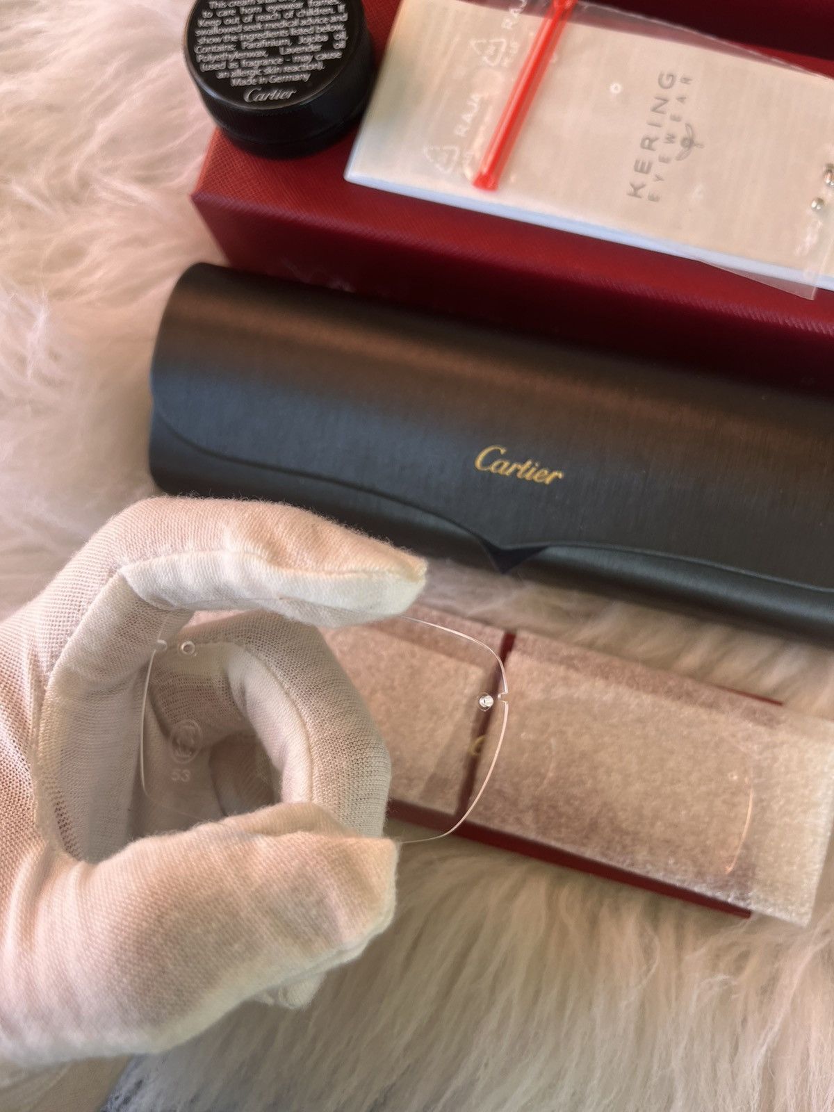 Cartier Cartier Buffalo Horn Platinum Diamond Cut Frames Sunglasses Size ONE SIZE - 13 Thumbnail