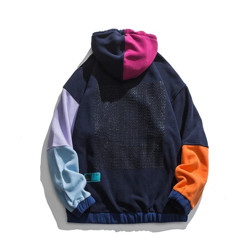 Other Rave Color Block Patchwork Fleece Hoodie Size US L / EU 52-54 / 3 - 2 Thumbnail
