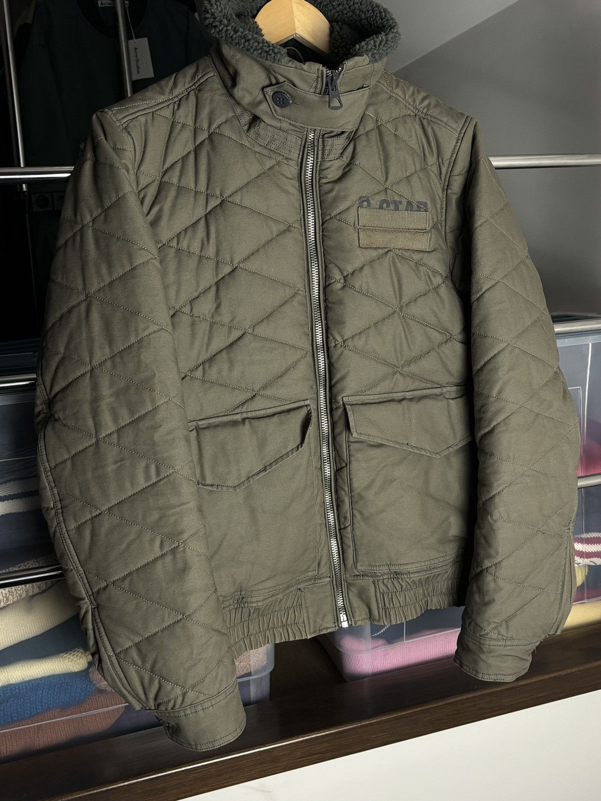 G-Star G-Star RAW Aviator Quilted Bomber Jacket MA1 Vintage Pilot Size US L / EU 52-54 / 3 - 4 Thumbnail