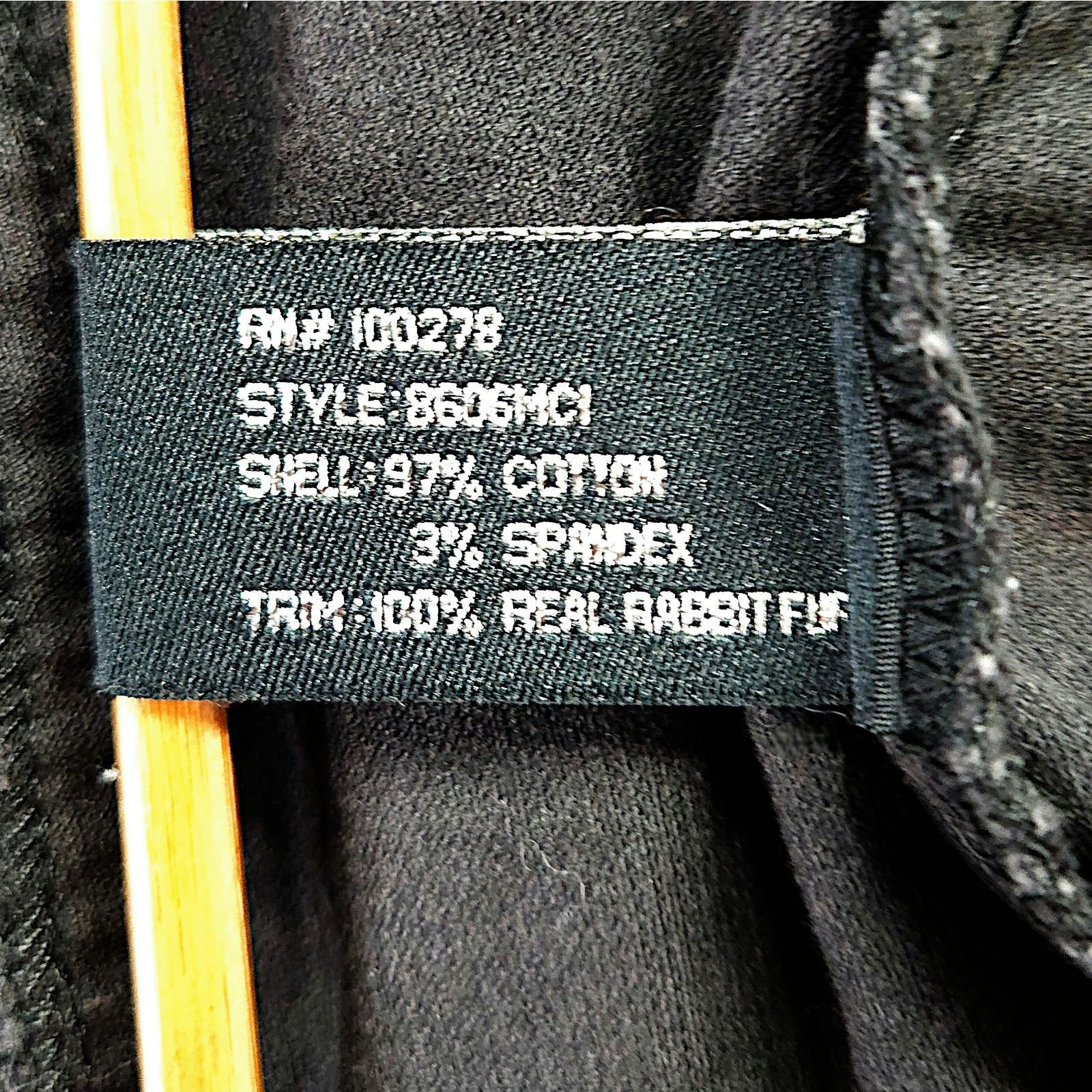 Other Jennyfer.J Corduroy Jacket Rabbit Fur Trim Black Y2K M Size M / US 6-8 / IT 42-44 - 9 Thumbnail