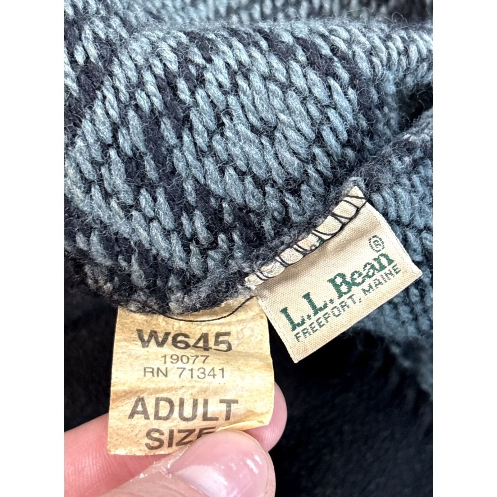 Vintage L.L. Bean Beanie Hat Wool Fleece Lined Tassel Fair Isle Nordic Winter Ski Women One Size Gray Size ONE SIZE - 5 Thumbnail