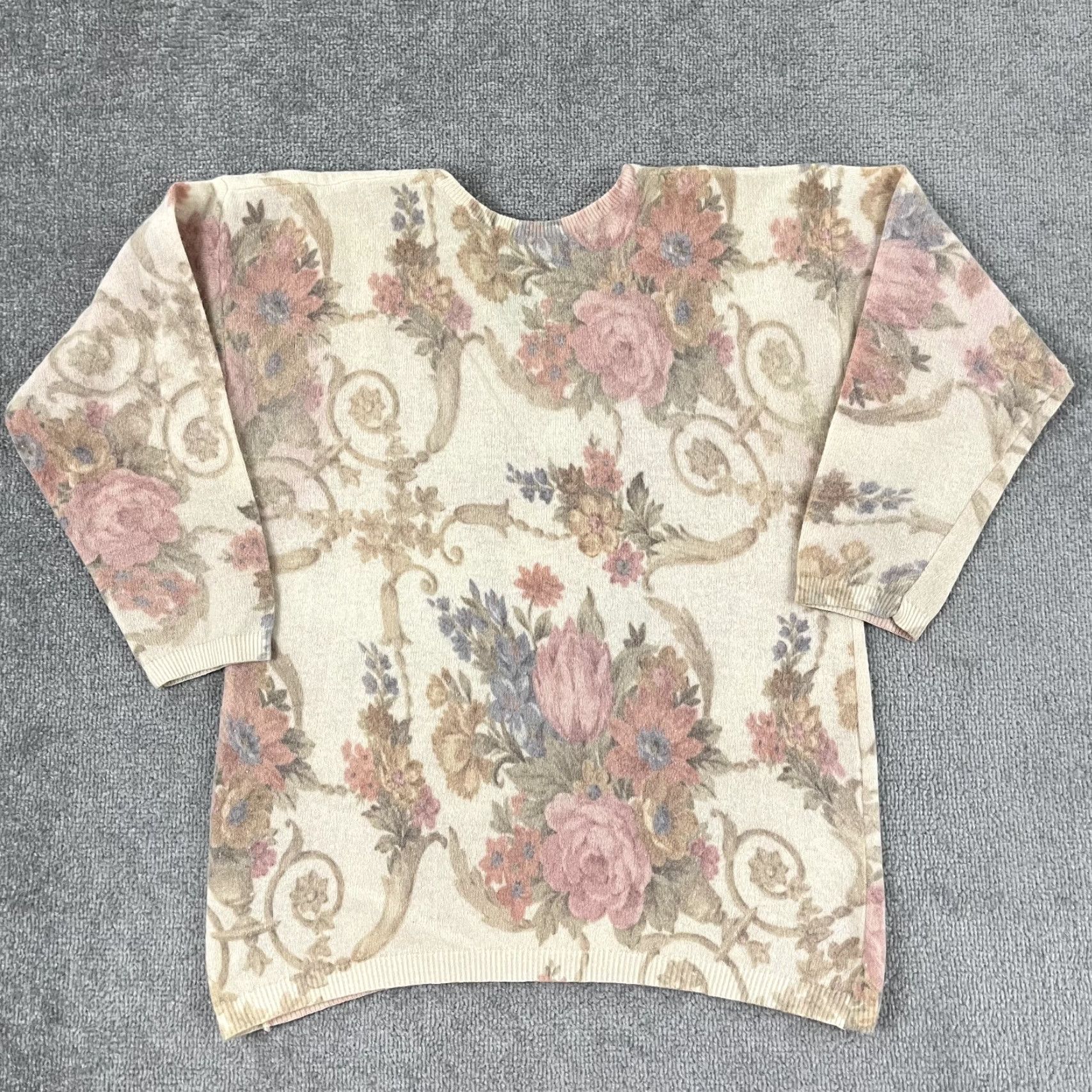 Express VINTAGE EXPRESS Sweater Women's Small Floral Knit Angora Wool Rabbit Hair Fall Winter Classic Size S / US 4 / IT 40 - 7 Thumbnail