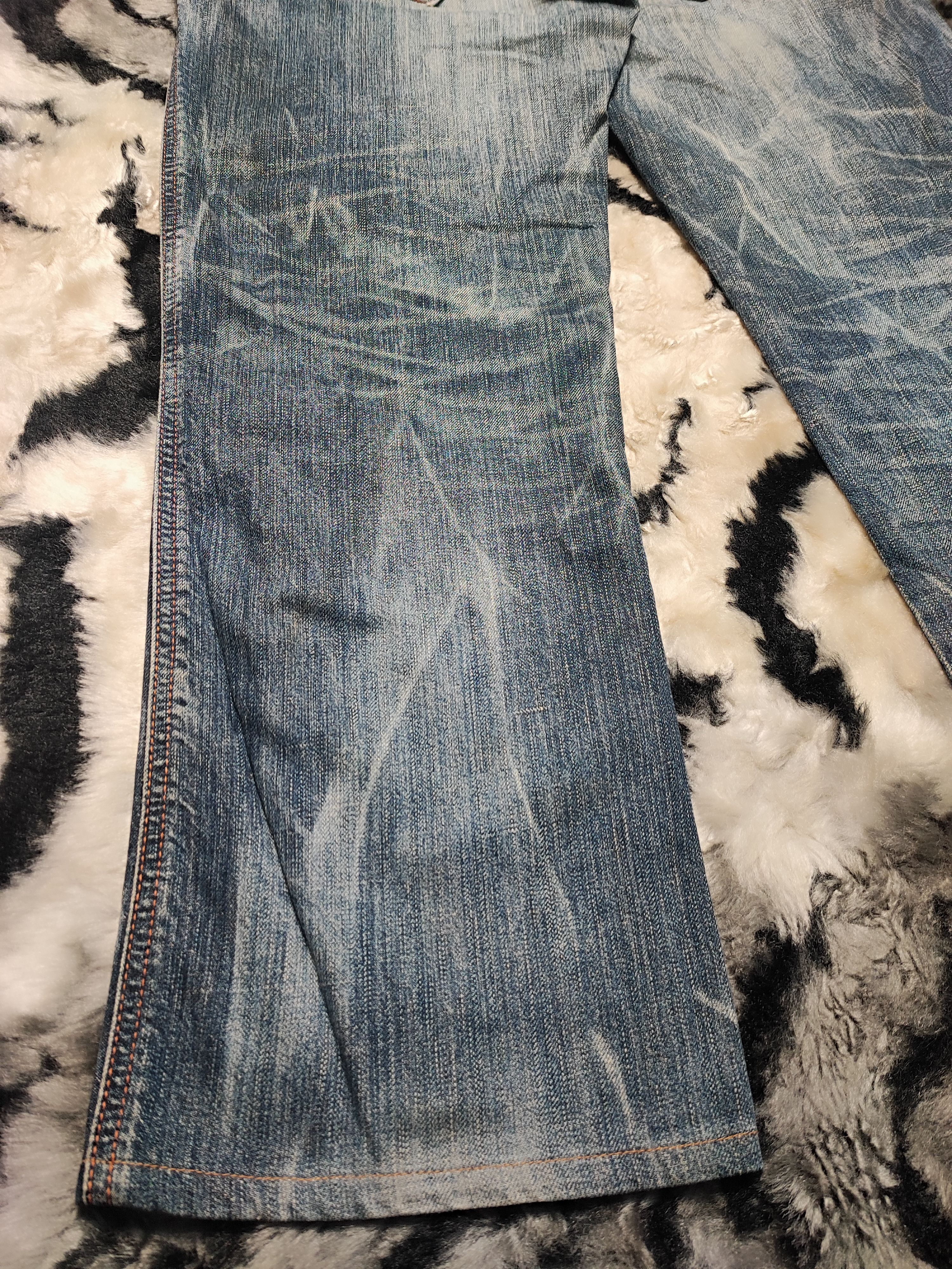 Edwin VINTAGE EDWIN 503 BLUE TRIP DISTRESSED JEANS VERY RARE Size US 33 - 13 Thumbnail