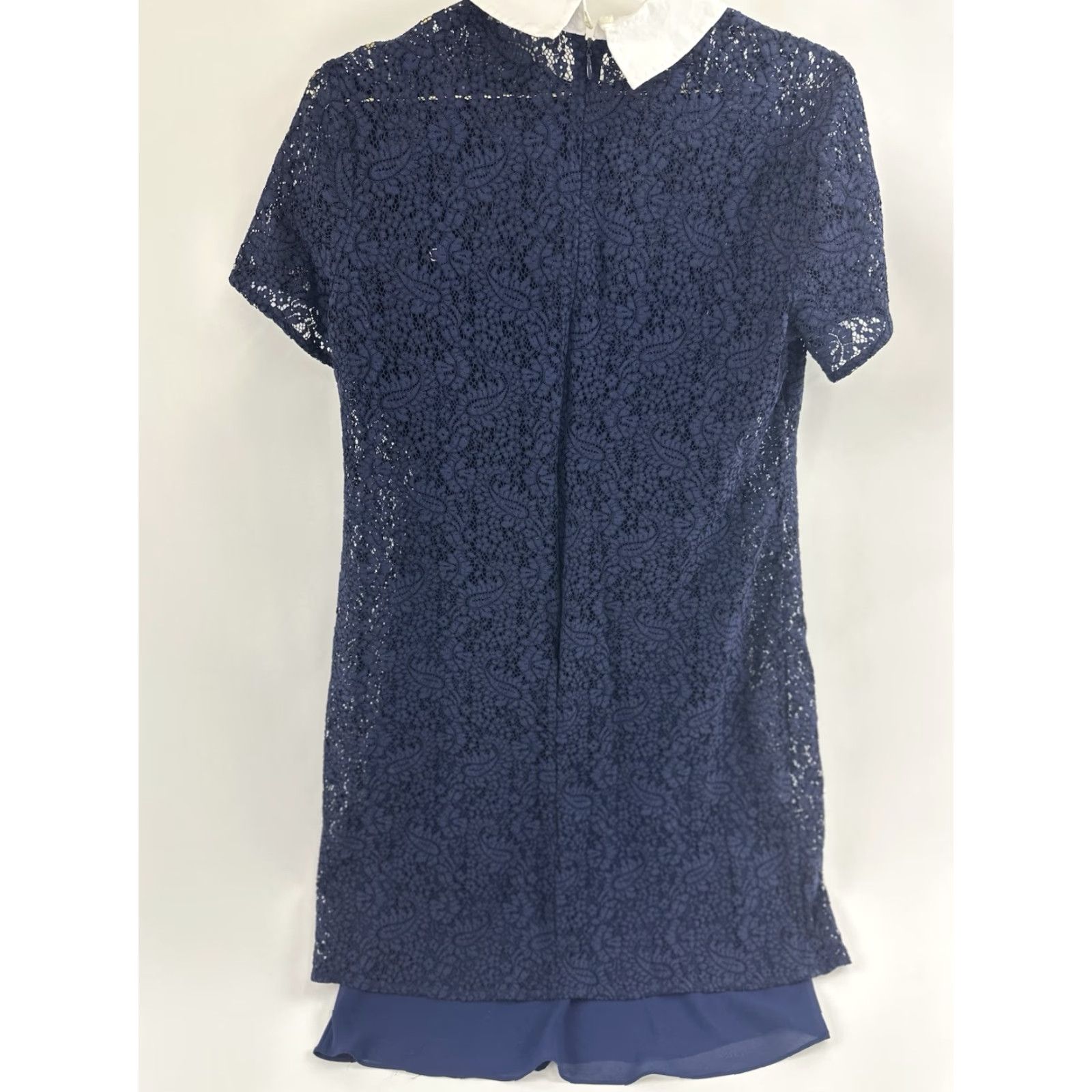 Michael Kors Michael Kors Dress Women’s 10 Blue Lace Shift Collar Sleeveless Knee Length Floral Casual Party/Cocktail Travel Mens? Size L / US 10 / IT 46 - 2 Thumbnail