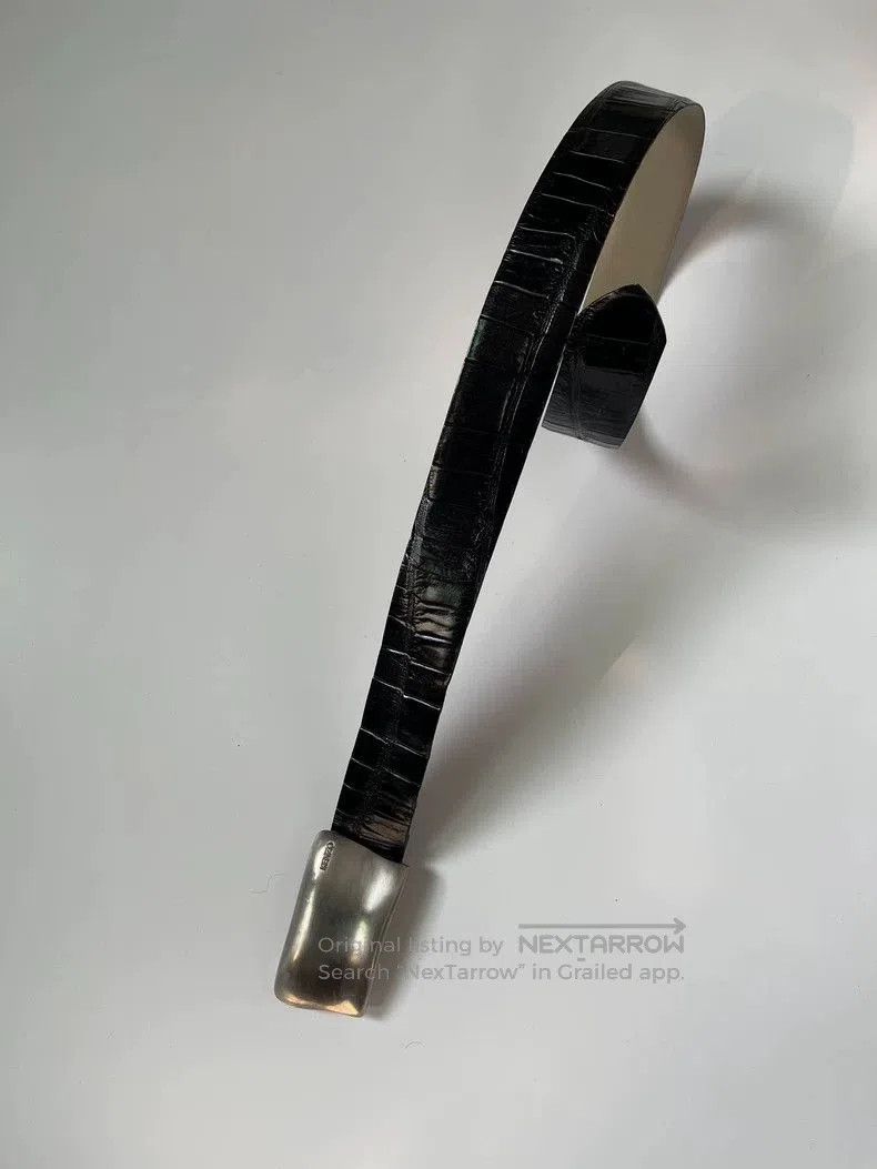 Kenzo Kenzo 1999FW Runway Black Leather Belt. Size ONE SIZE - 4 Thumbnail