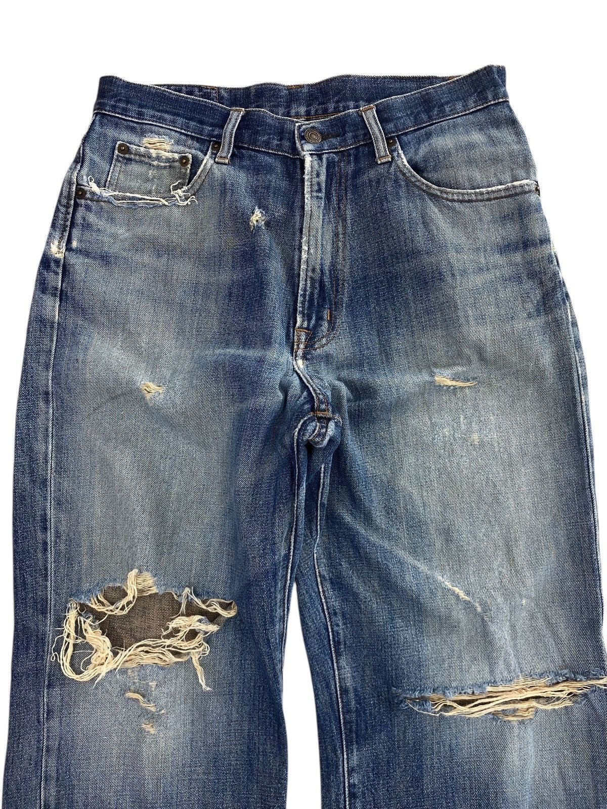Japanese Brand Japanese Brans Faded Blue Wash Ripped Style Loose Jeans Size US 30 / EU 46 - 2 Thumbnail