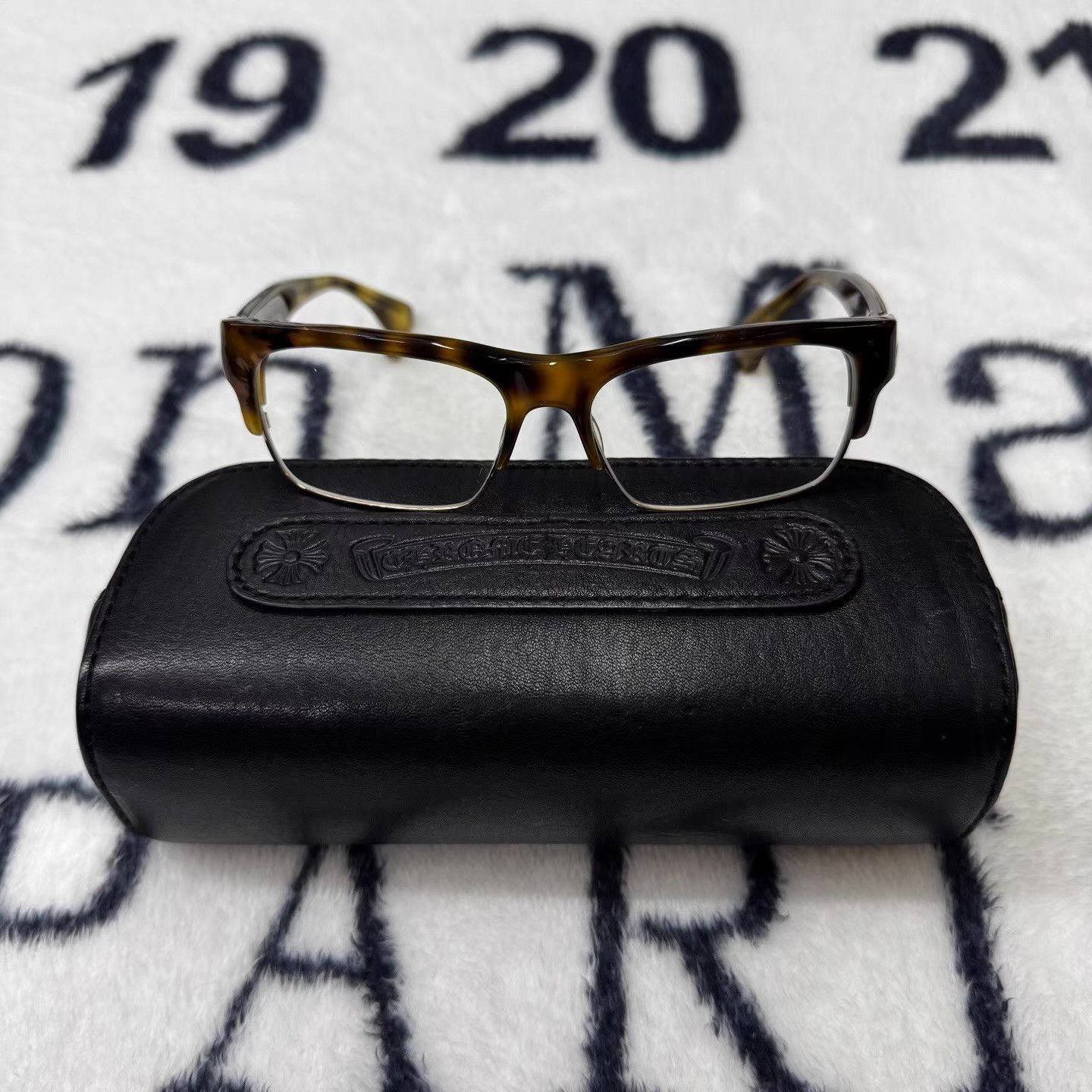 Chrome Hearts Chrome Hearts Tortoiseshell Amber Eyeglass Frame Q10 Size ONE SIZE - 1 Thumbnail