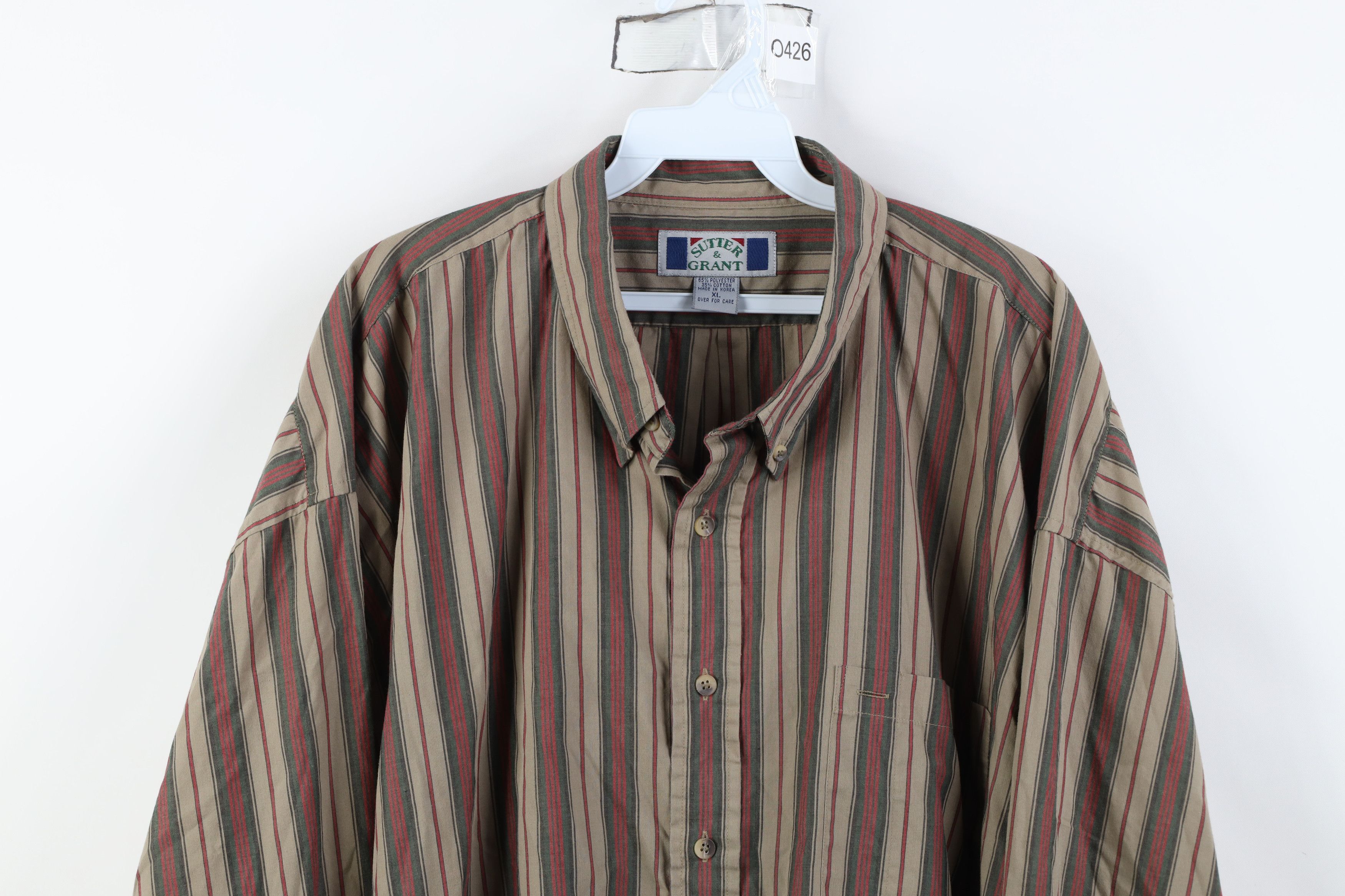 Vintage Vintage 90s Streetwear Striped Collared Button Down Shirt Size US XL / EU 56 / 4 - 2 Thumbnail