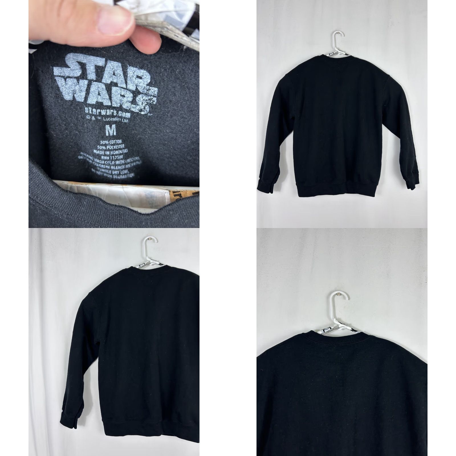 Star Wars Star Wars Mens M Mandalorian Grogu Crewneck Pullover Sweatshirt Black Mens Size US M / EU 48-50 / 2 - 8 Thumbnail