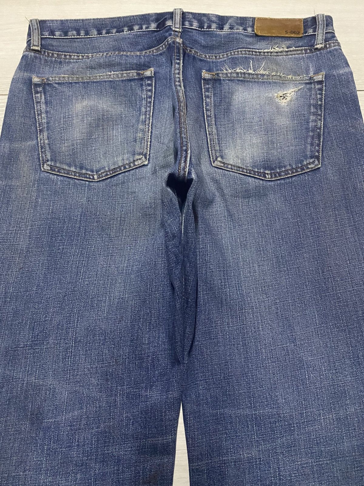 Engineered Garments × Uniqlo Vintage Uniqlo S002 Blue Wash Patches Distressed Loose Jeans Size US 35 - 4 Thumbnail