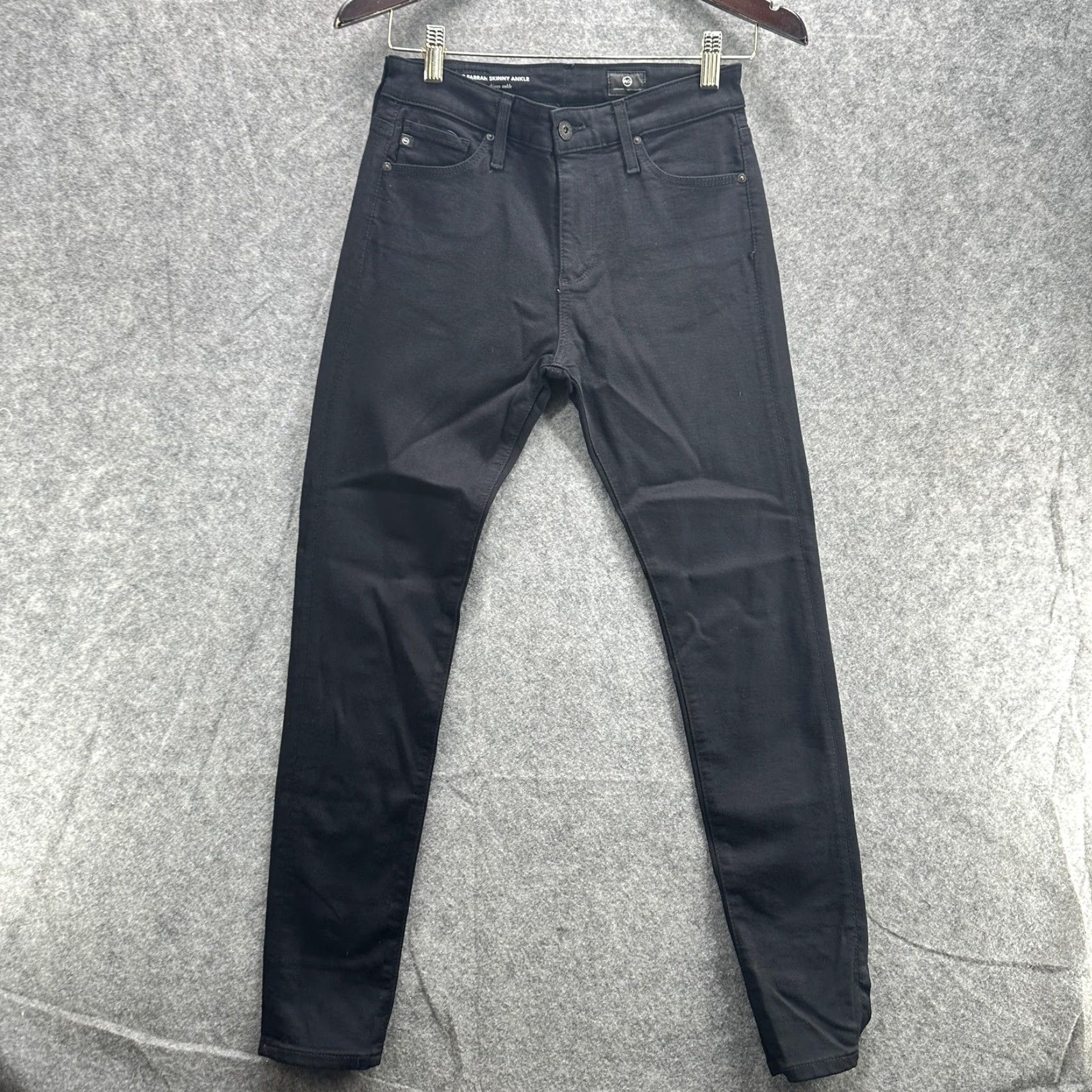Vintage AG Adriano Goldschmied Jeans Womens Black 25R Farrah Skinny Ankle High Rise Size 42" / US 20 - 2 Thumbnail