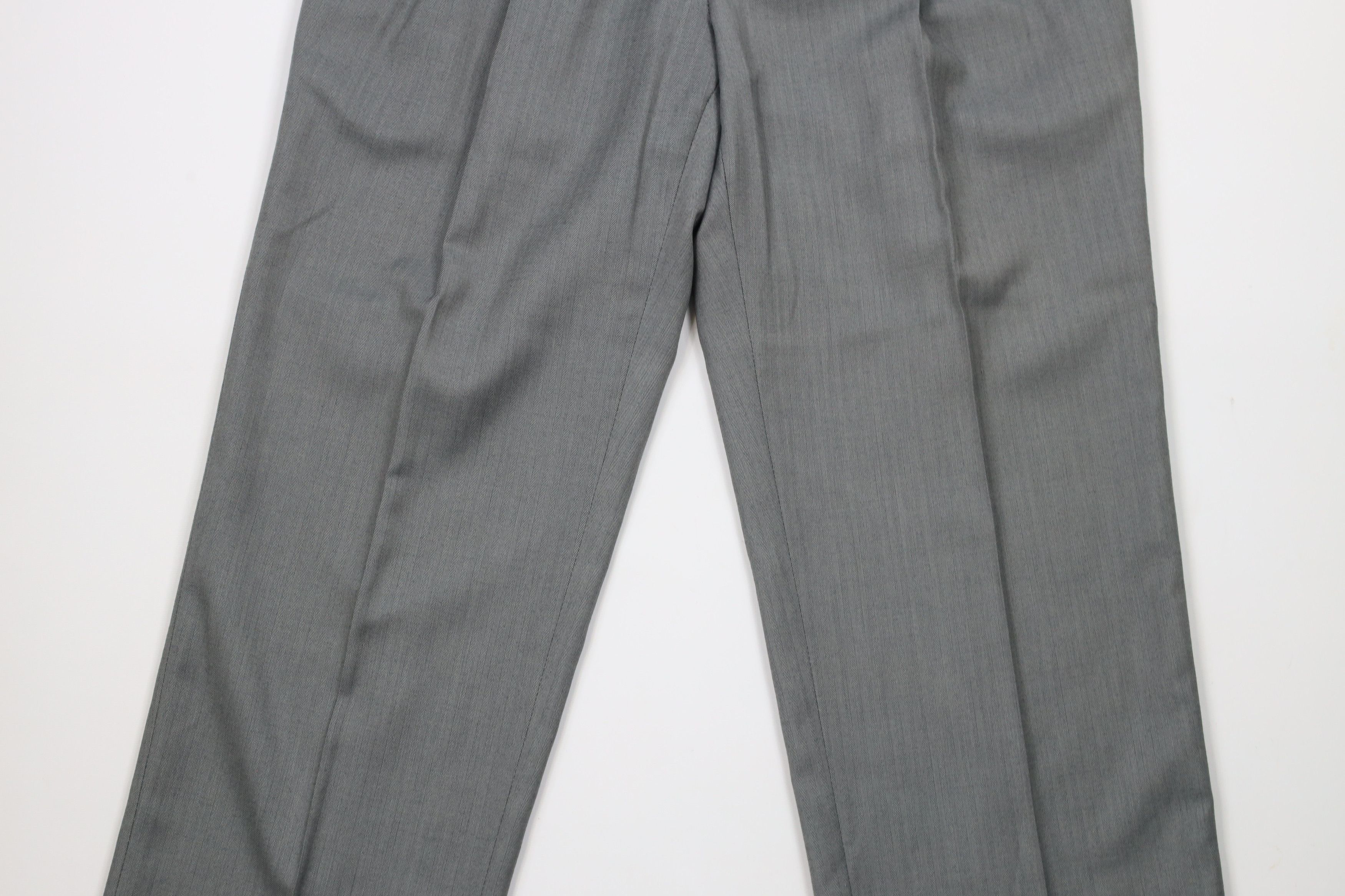 Ralph Lauren × Vintage Vintage Ralph Lauren Cuffed Herringbone Wide Leg Chino Pants Size US 36 / EU 52 - 3 Thumbnail