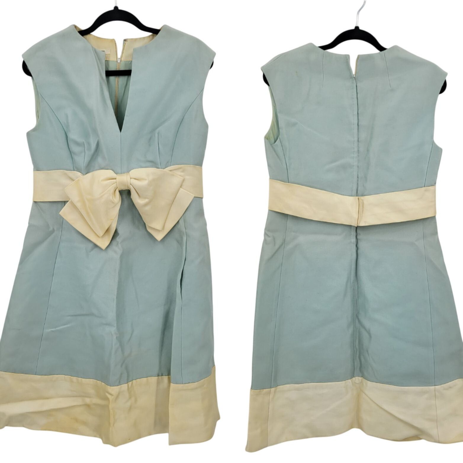 Vintage Vtg 60s Womens Party Dress Sz 16 Bow Hong Kong Mint Blue Sle Size XXL / US 16-18 / IT 52-54 - 1 Thumbnail