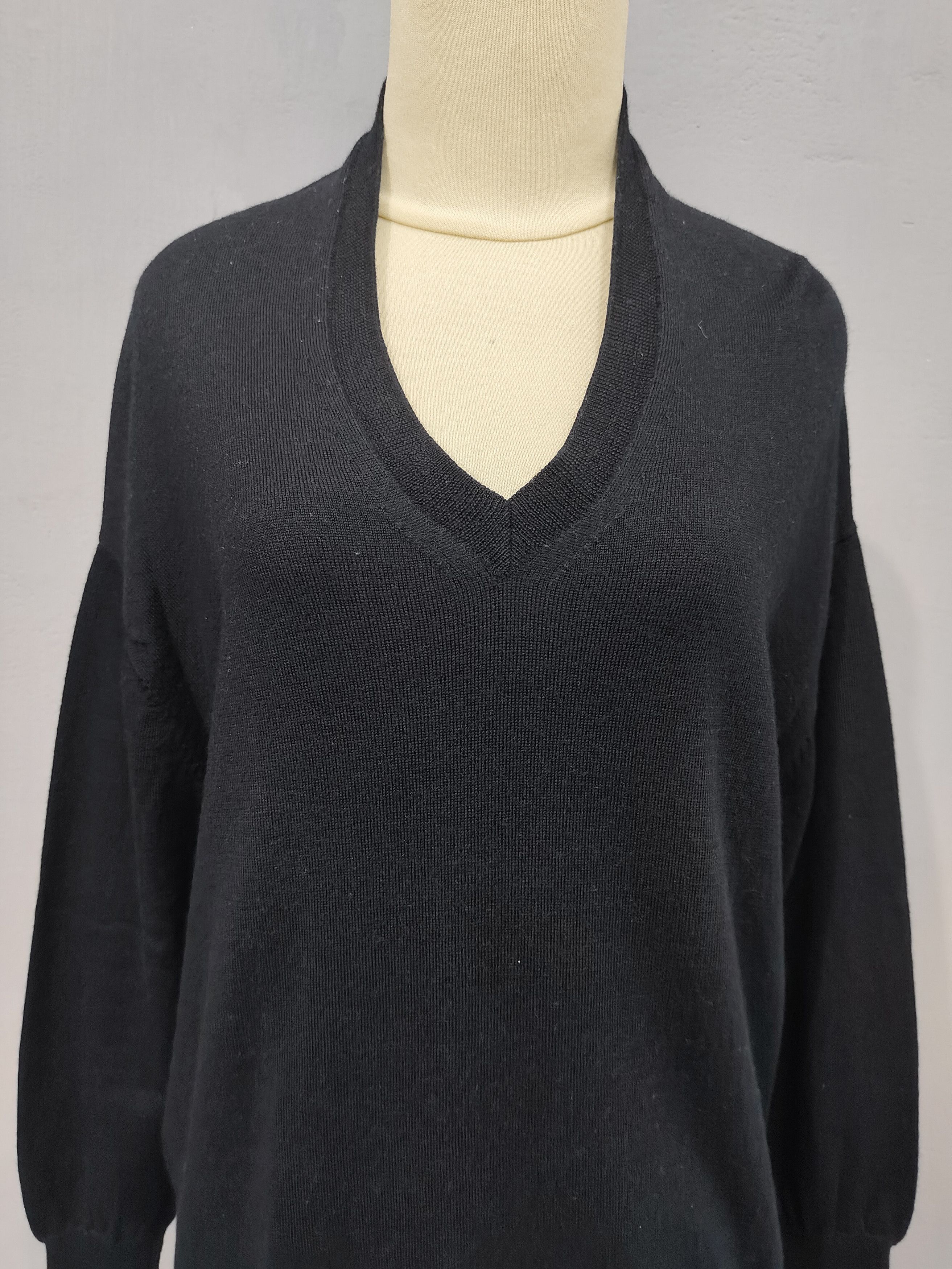 Zucca Zucca 🇯🇵 Minimalist Panel V-Neck Wool Knit Sweater Size US M / EU 48-50 / 2 - 8 Thumbnail