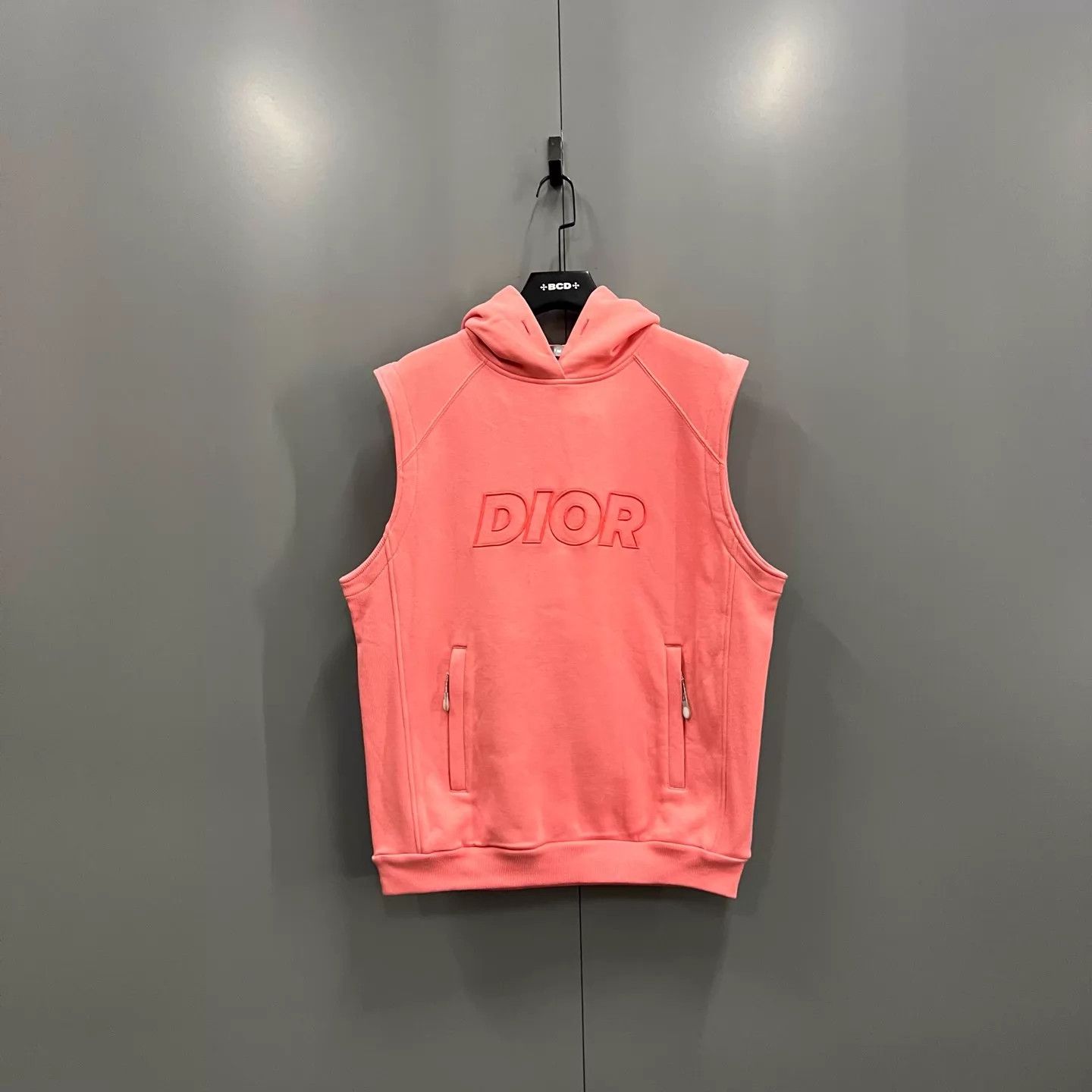 Dior Dior Pink Logo Sleeveless Hoodie No Tag New Size L / US 10 / IT 46 - 1 Thumbnail
