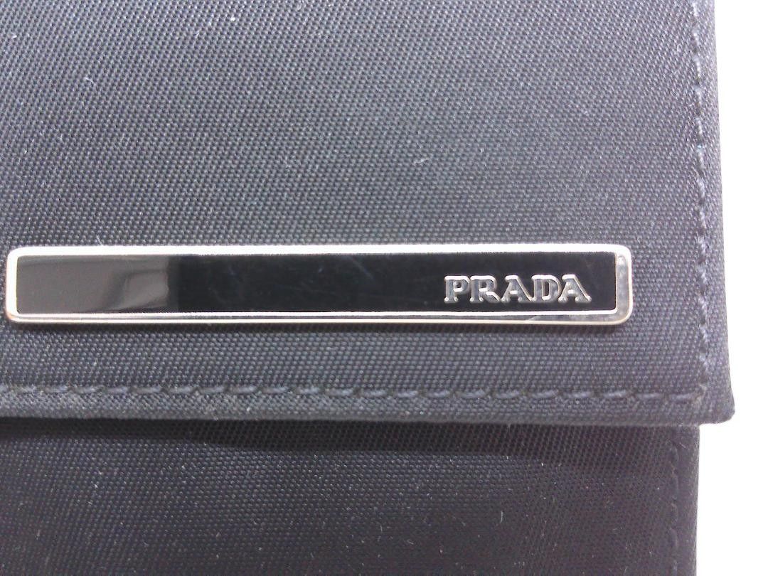 Prada Prada - Black Wallet Bifold Square Logo Canvas Size ONE SIZE - 8 Thumbnail