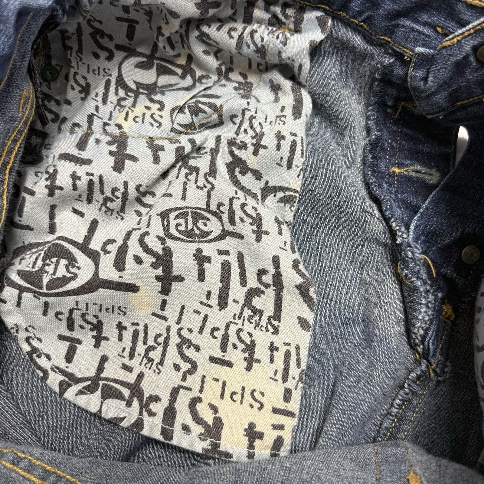 Split Vintage Split Skateboard Jeans Mens 36 Blue Y2K 90s Skater B Size US 36 / EU 52 - 10 Thumbnail