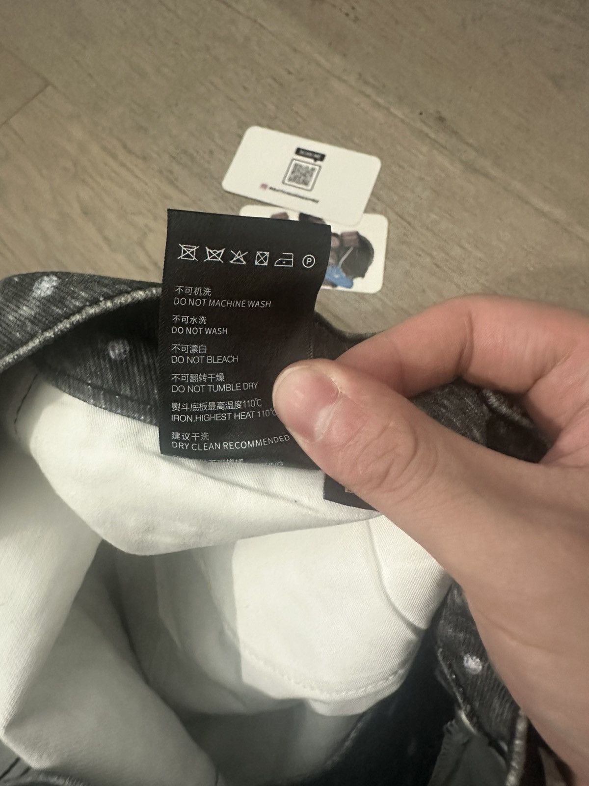 Birth of Royal Child 3D Printing Washed 20k Swarovski Diamond Boro Denim Black Size US 32 / EU 48 - 8 Thumbnail