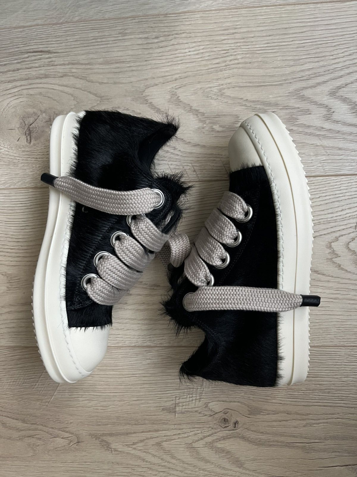 Rick Owens Rick owens 21fw pony hair ramones low sneakers | Grailed