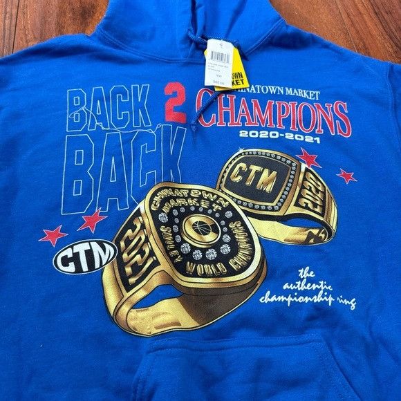 Market CHINATOWN MARKET CHAMPIONS RINGS BACK TO BACK ROYAL BLUE HOO Size US M / EU 48-50 / 2 - 2 Thumbnail