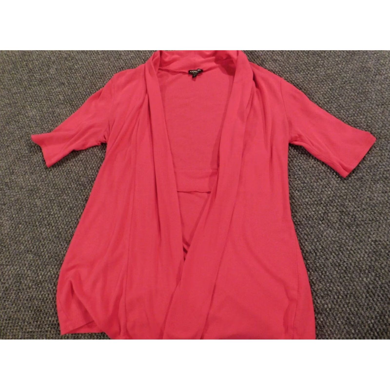 Express Express Womens Cardigan Sweater M Pink Crew Neck Short Sleeve Regular Knit Cotton Embroidered Open Stitch Vintage: No Brand: Express, - Size M / US 6-8 / IT 42-44 - 2 Thumbnail