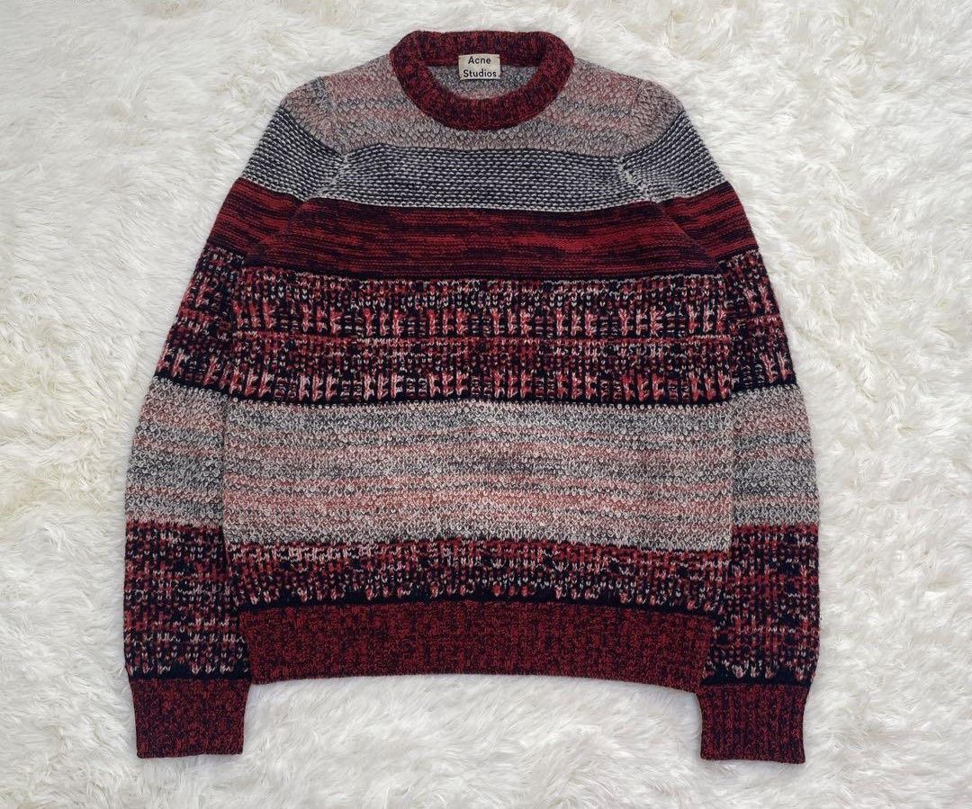 image of Acne Studios Kai Rustic Knit Sweater in Burgundy, Men's (Size Small)