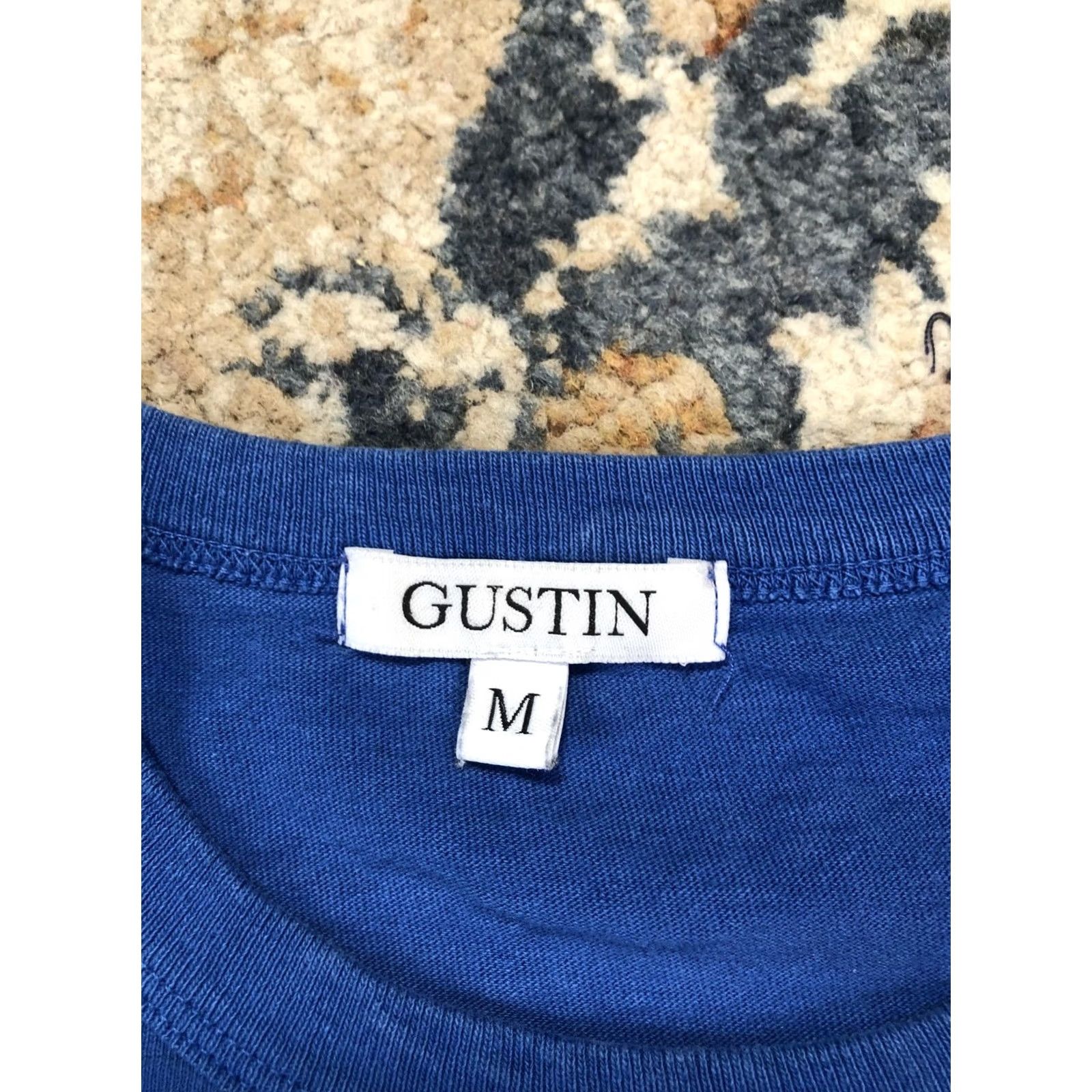 Gustin Gustin Shirt Mens M Blue Short Sleeve Solid Tee Crewneck Casual Regular Fit Jersey Knit Summer Mens Size US M / EU 48-50 / 2 - 7 Thumbnail
