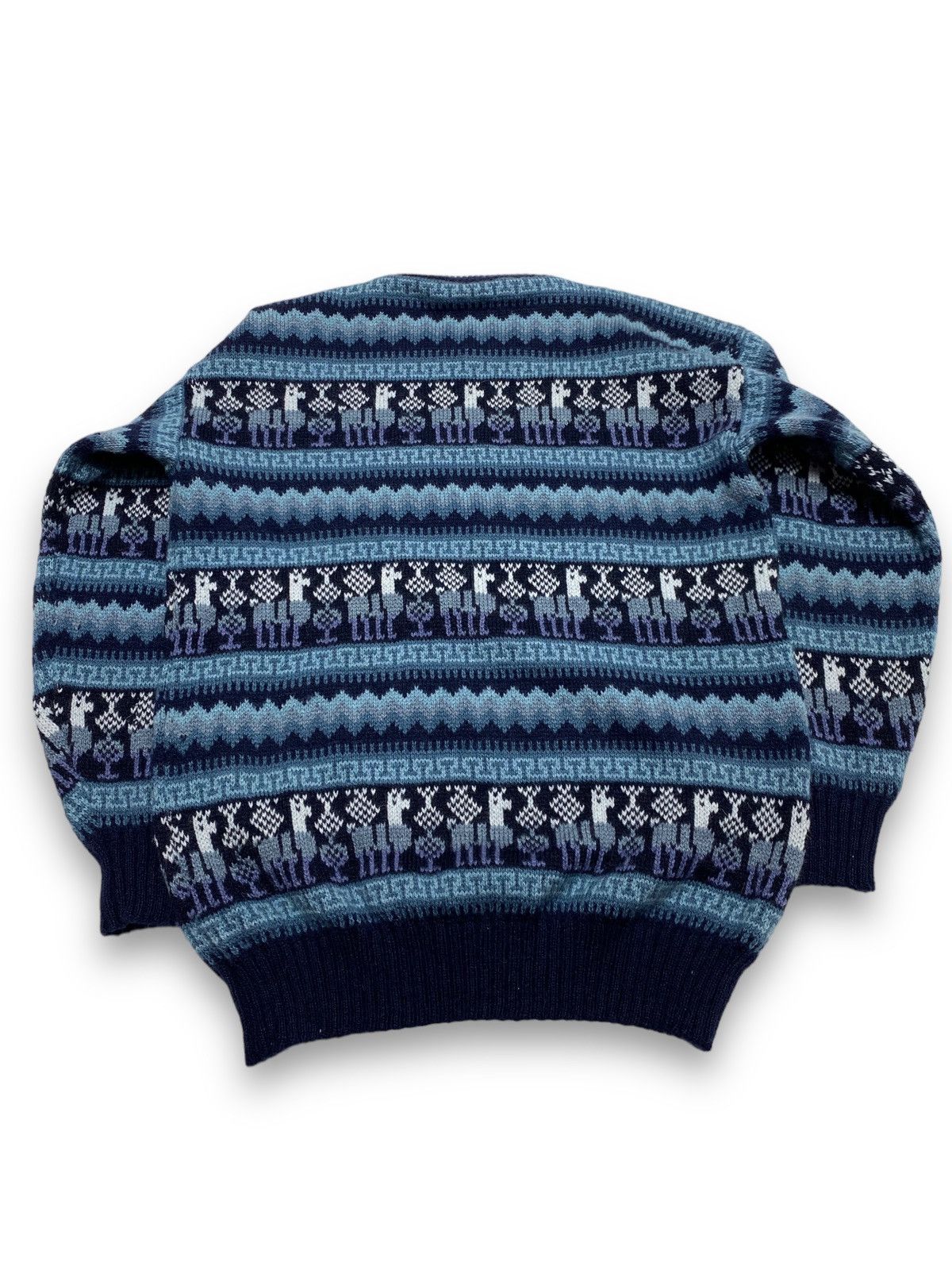 Vintage 90s Vintage LAMA PATTERN Blue Sweater M Size US M / EU 48-50 / 2 - 3 Thumbnail