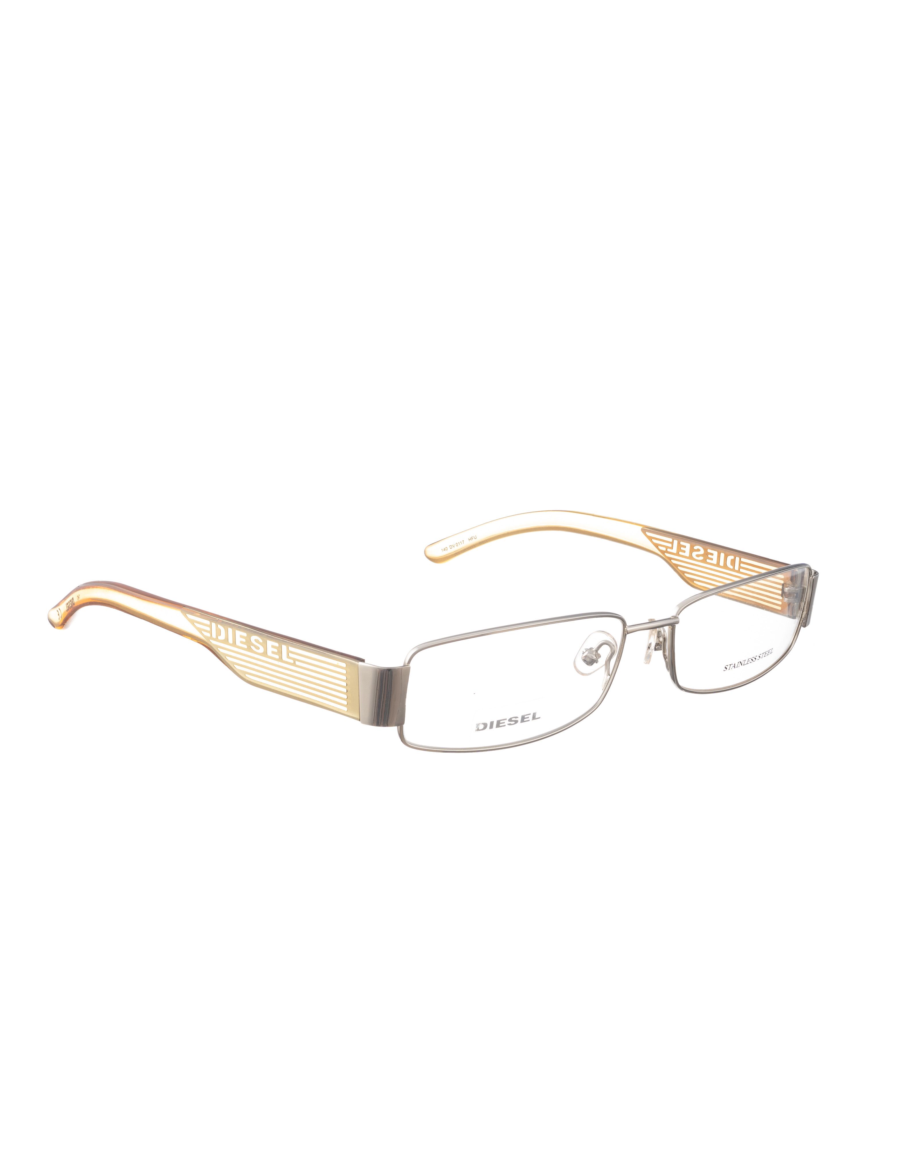Diesel Diesel 90s Gold and Brown Clear Glasses Size ONE SIZE - 1 Thumbnail