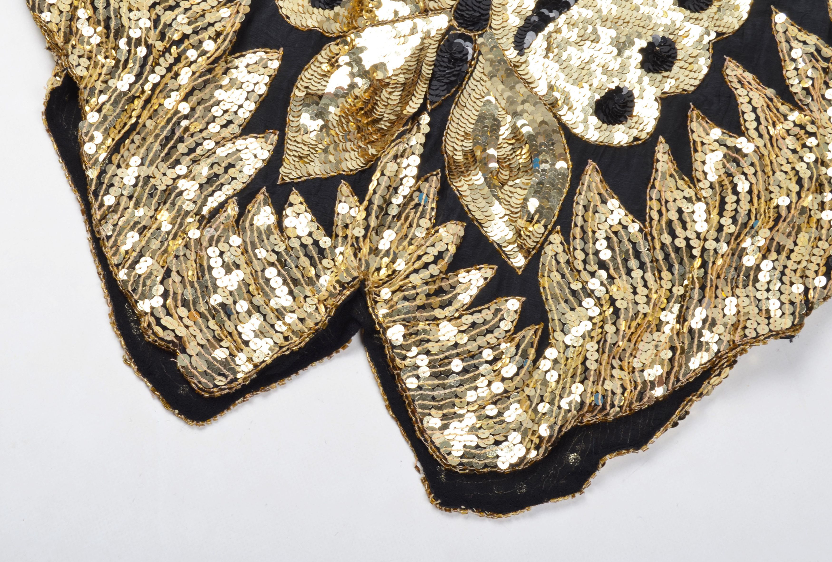 Other Vintage Y2K Fairy Butterfly Sequin Beaded Silk Blouse Top Size ONE SIZE - 6 Thumbnail