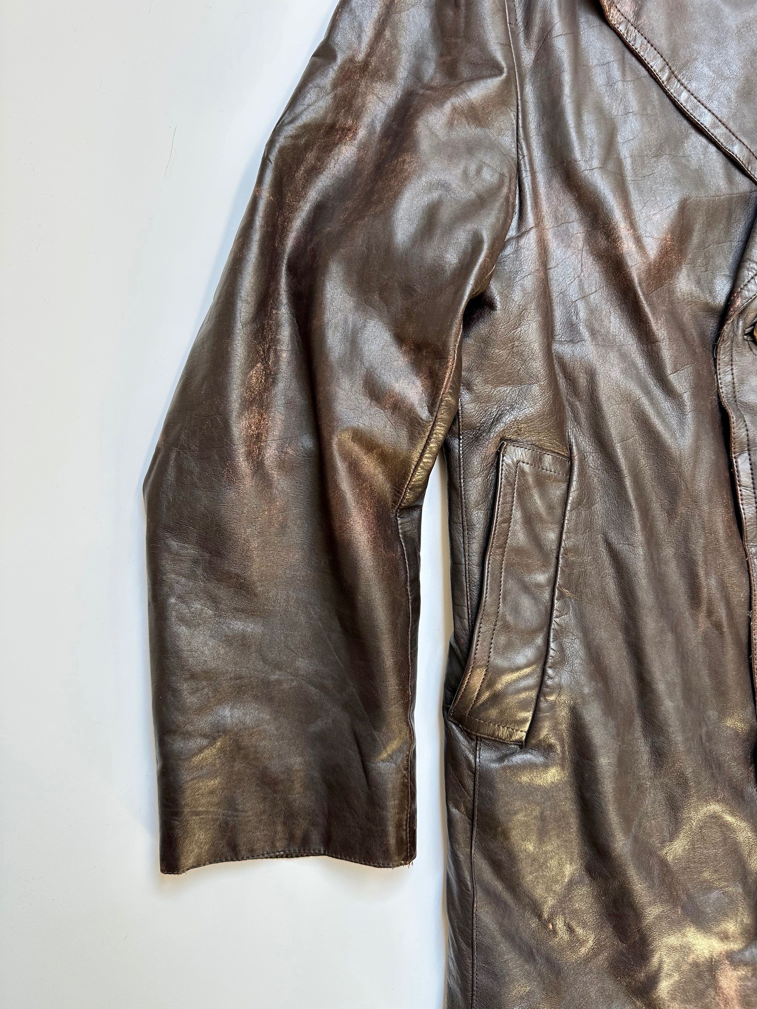 Costume National Costume National Brown Leather Coat jacket avant garde Size US M / EU 48-50 / 2 - 5 Thumbnail