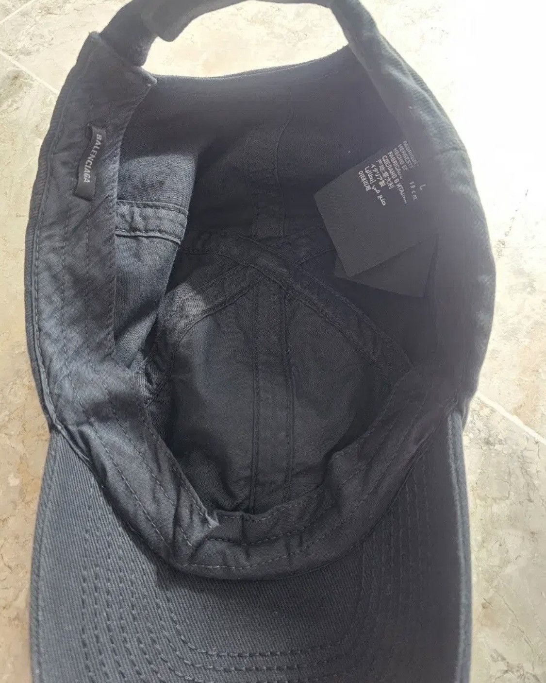Balenciaga Balenciaga Distressed Logo Cap Black Size ONE SIZE - 5 Thumbnail