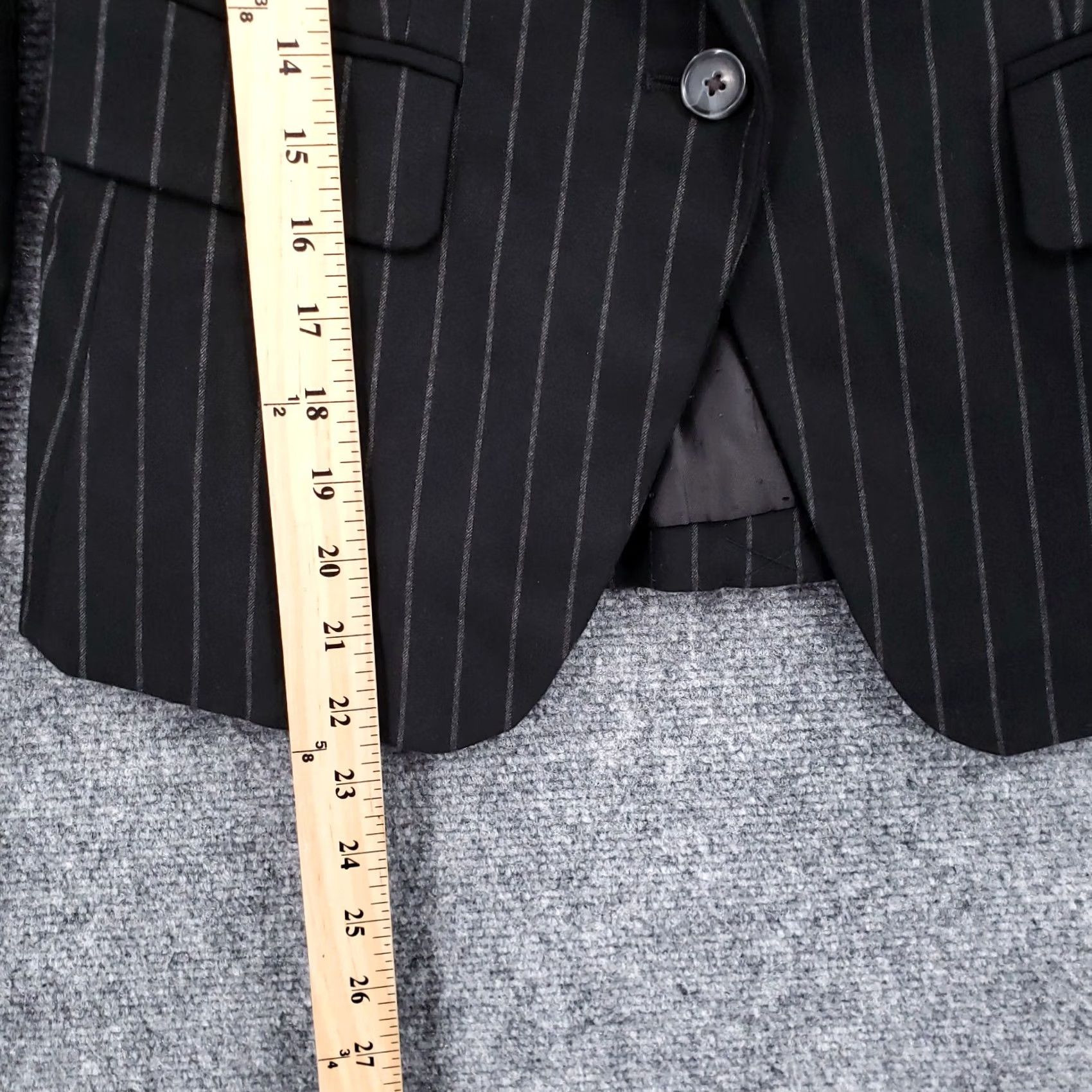 Banana Republic Banana Republic Blazer Womens 0 Black One Button Striped Jacket Notch Lapel Regular Sleeve Long Sleeve Size XS / US 0-2 / IT 36-38 - 5 Thumbnail
