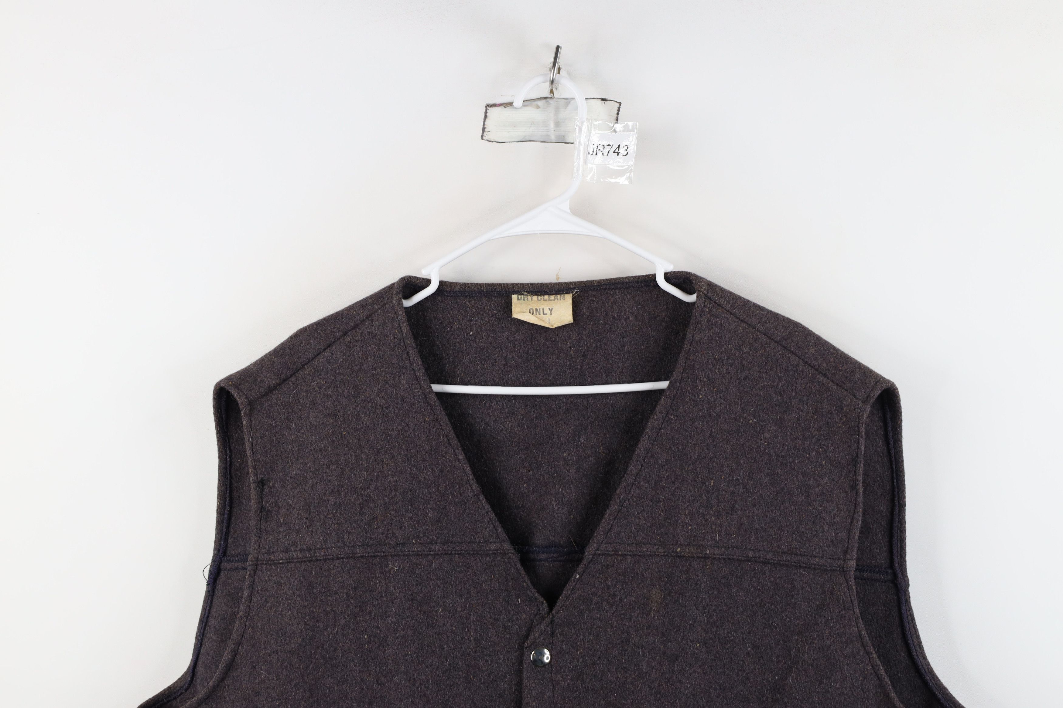 Vintage Vintage 50s 60s Streetwear Felt Wool Button Vest Jacket USA Size US XXL / EU 58 / 5 - 2 Thumbnail