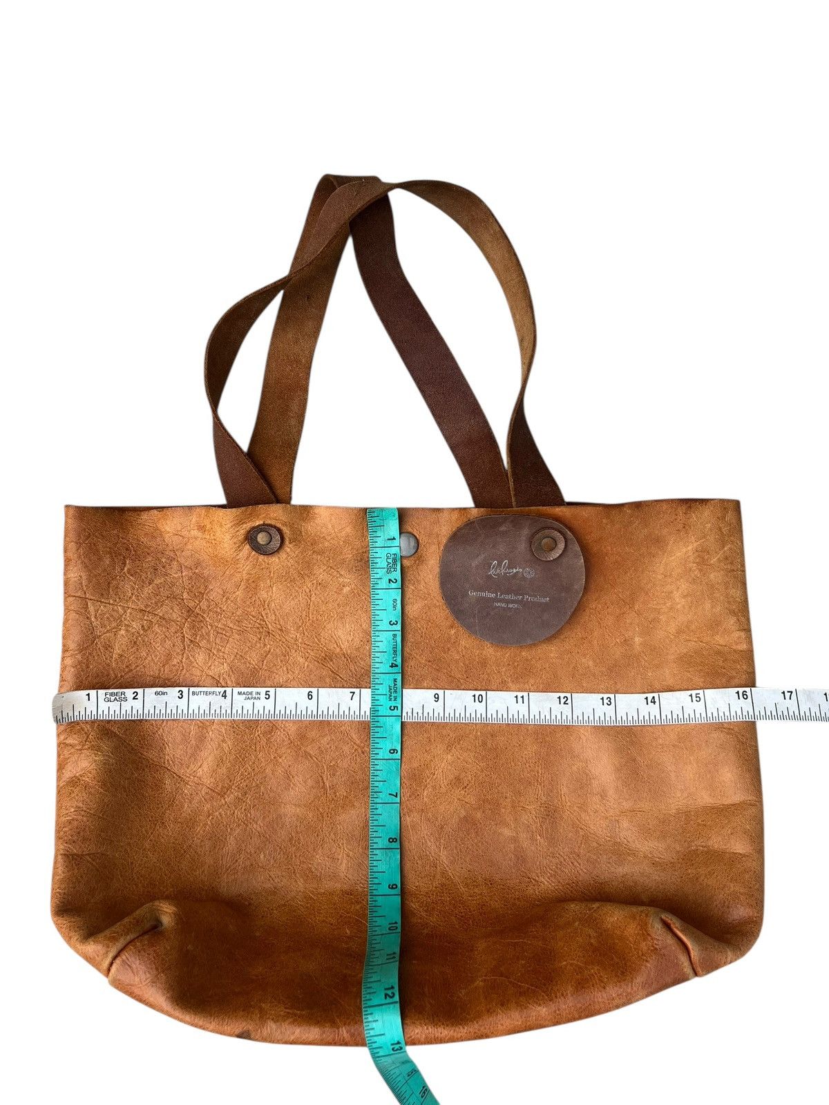Leather Vintage Bia Baggio Japan Distressed Patina Leather Tote Bag Size ONE SIZE - 23 Thumbnail