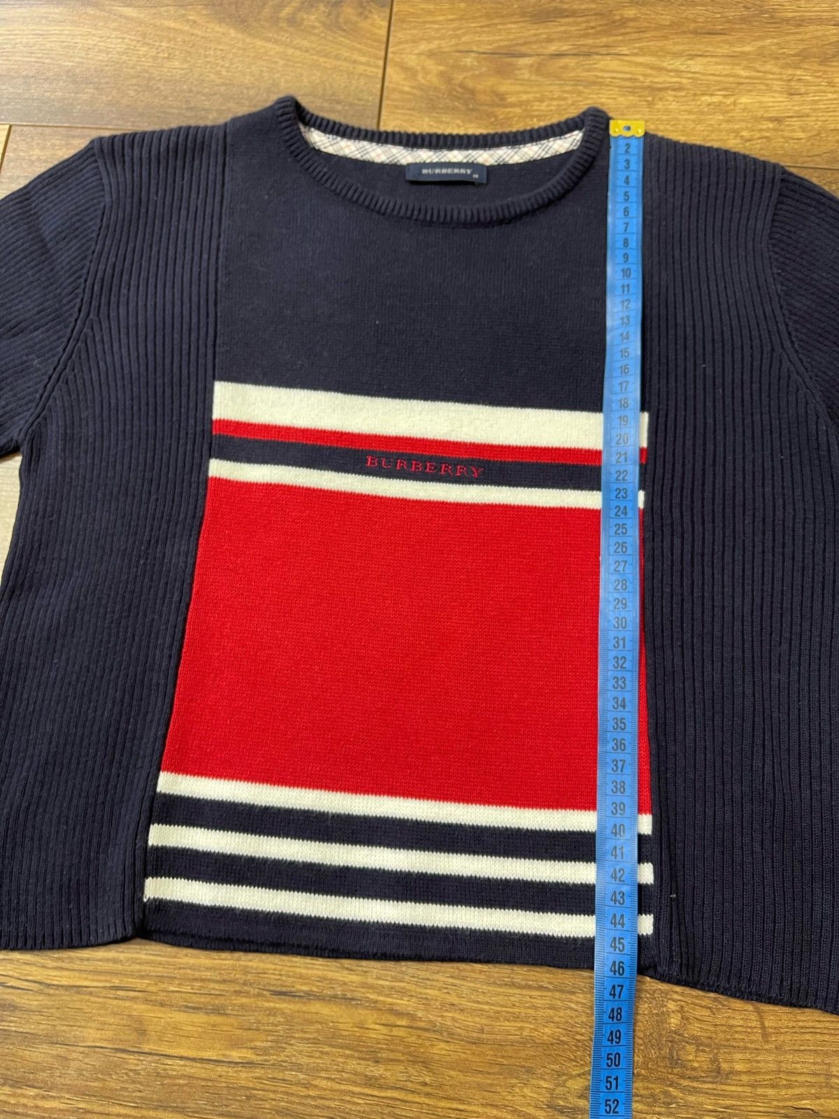 Burberry × Vintage Burberry C.W.F. Authentic Knitting Sweater Crop Top sz 14 Size S / US 4 / IT 40 - 7 Thumbnail