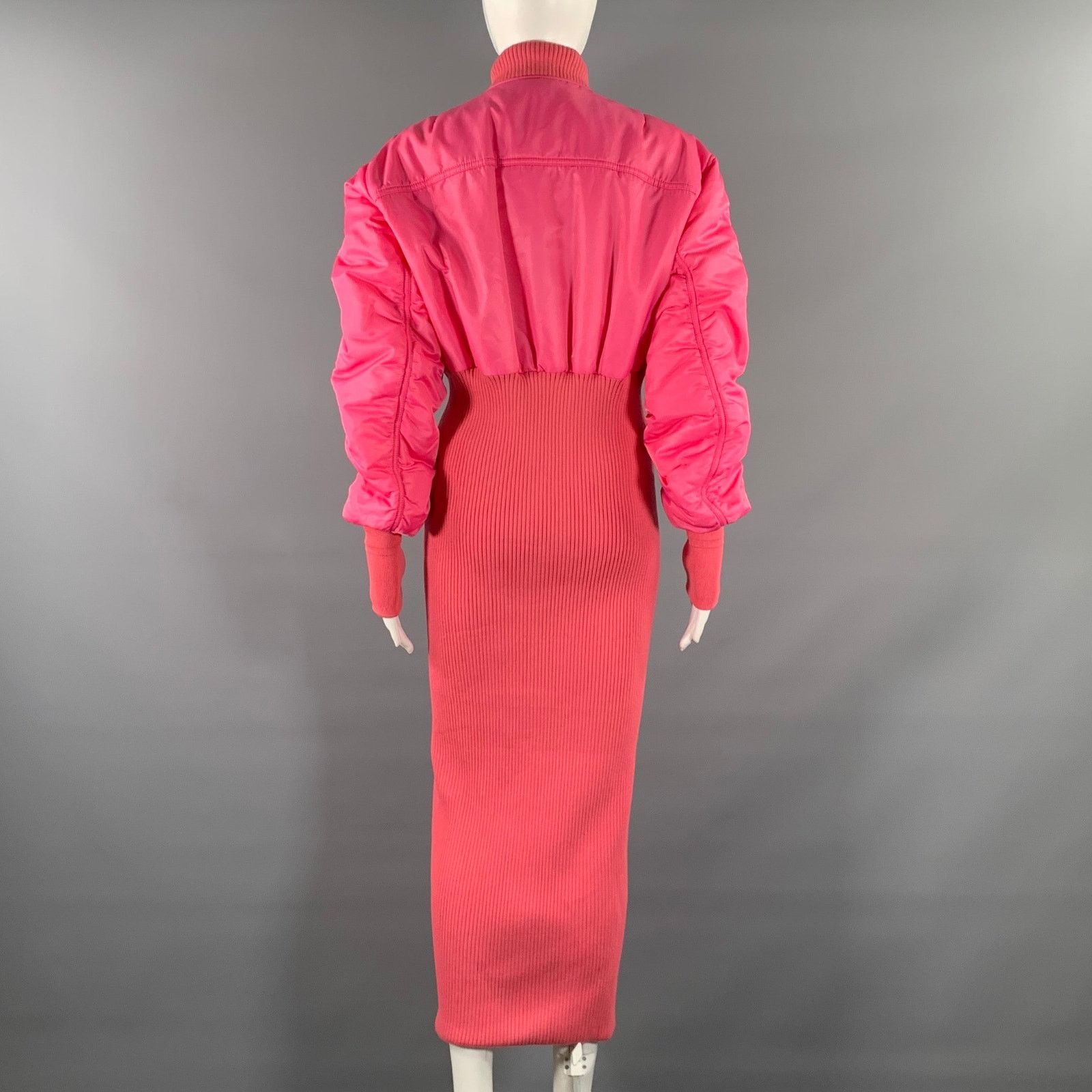 Ambush Design AMBUSH Size M Pink Polyamide Ribbed Knit Coat Dress Coat Size M / US 6-8 / IT 42-44 - 4 Thumbnail