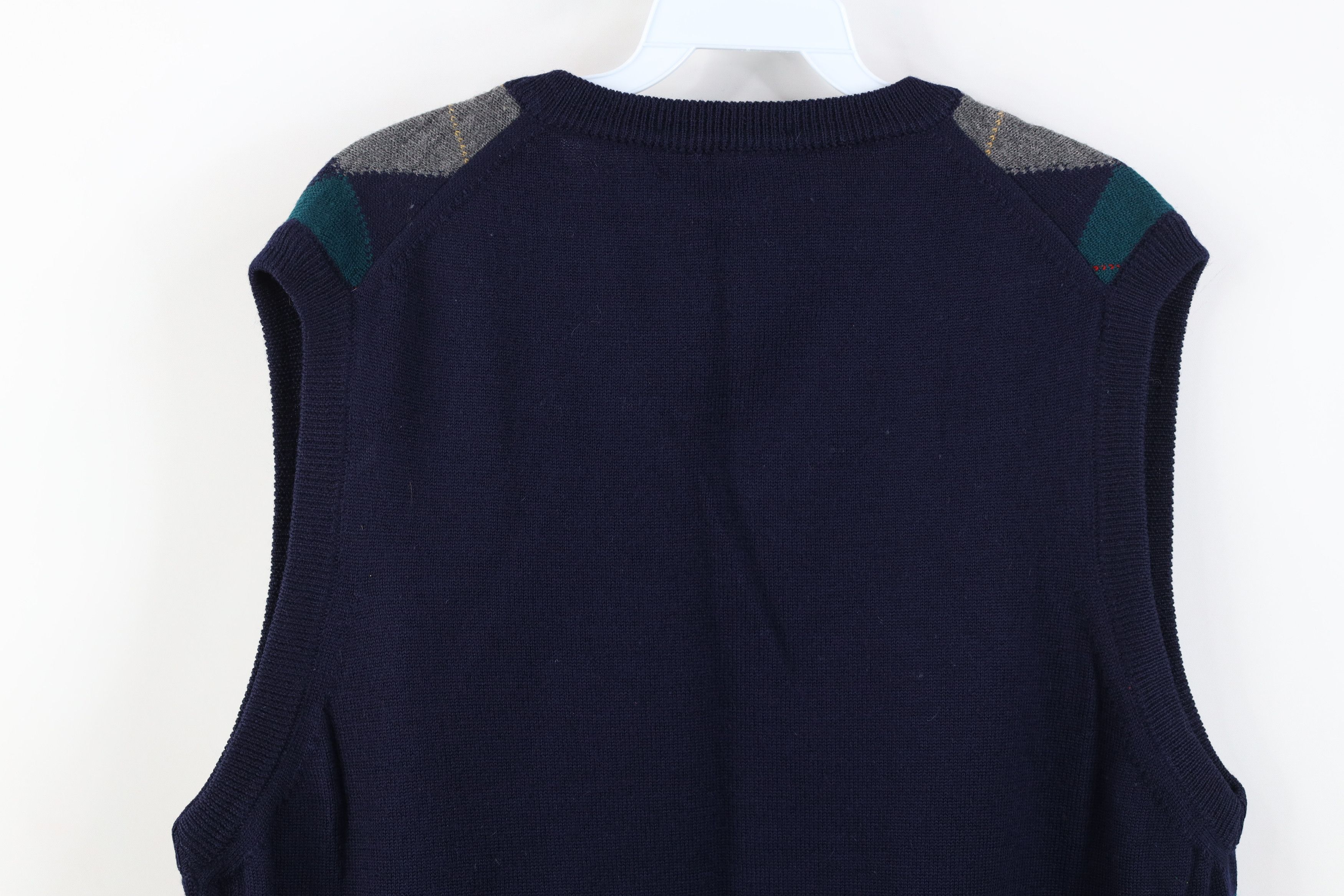 Vintage Vintage 90s Streetwear Wool Knit Argyle Diamond Sweater Vest Size US L / EU 52-54 / 3 - 12 Thumbnail