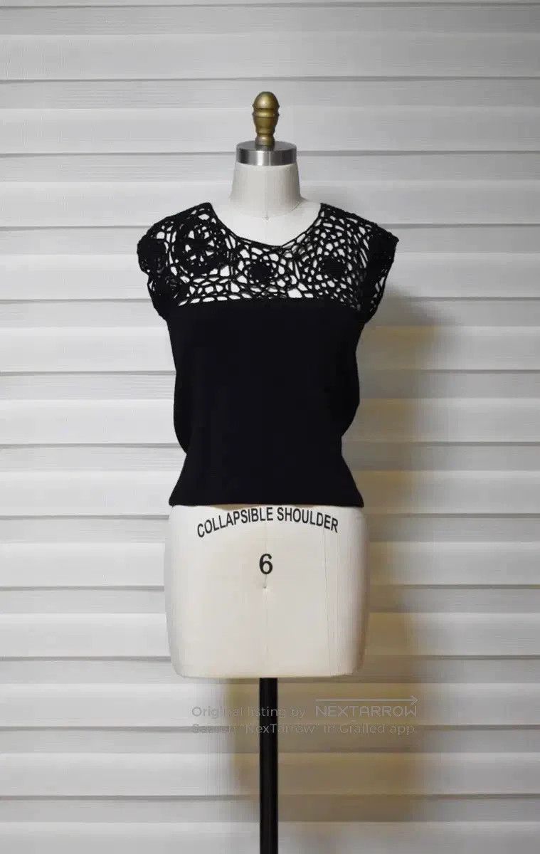 Comme des Garcons Comme Des Garcons Early crochet rose patterned lace top Size S / US 4 / IT 40 - 2 Thumbnail