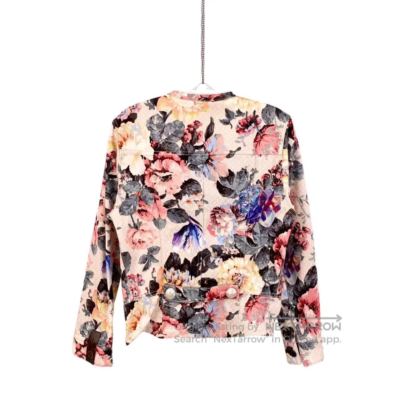 Louis Vuitton Louis Vuitton Floral print dark pattern logo denim jacket| Size 4XL / US 24-26 - 2 Thumbnail