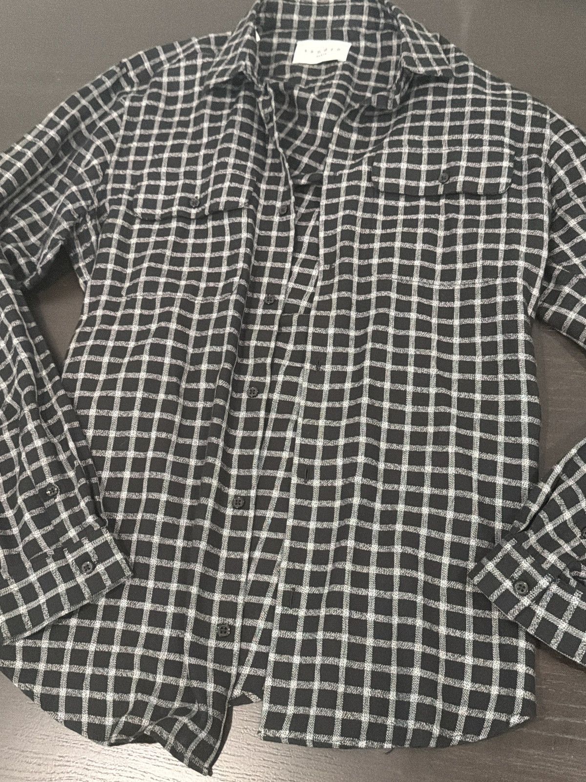Sandro Sandro Paris black and white check flannel shir Size US XL / EU 56 / 4 - 1 Thumbnail