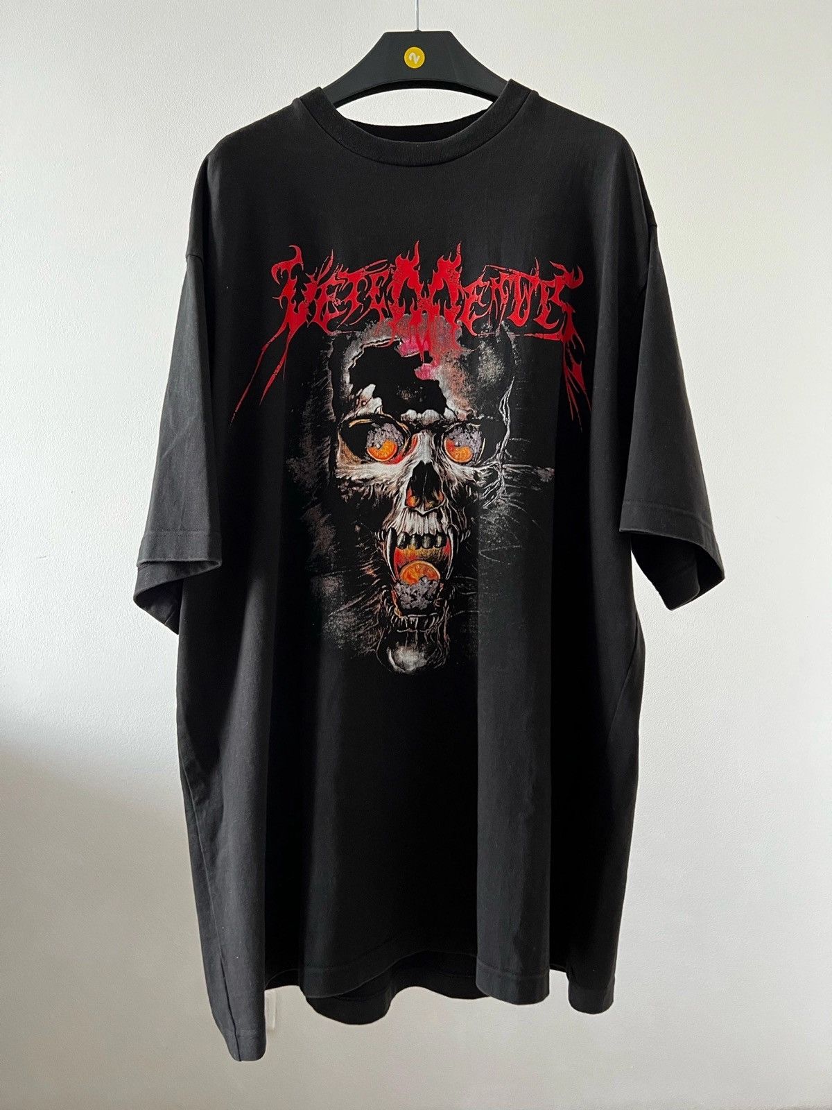 image of Vetements Metal Skull Shirt in Black, Men's (Size Large)