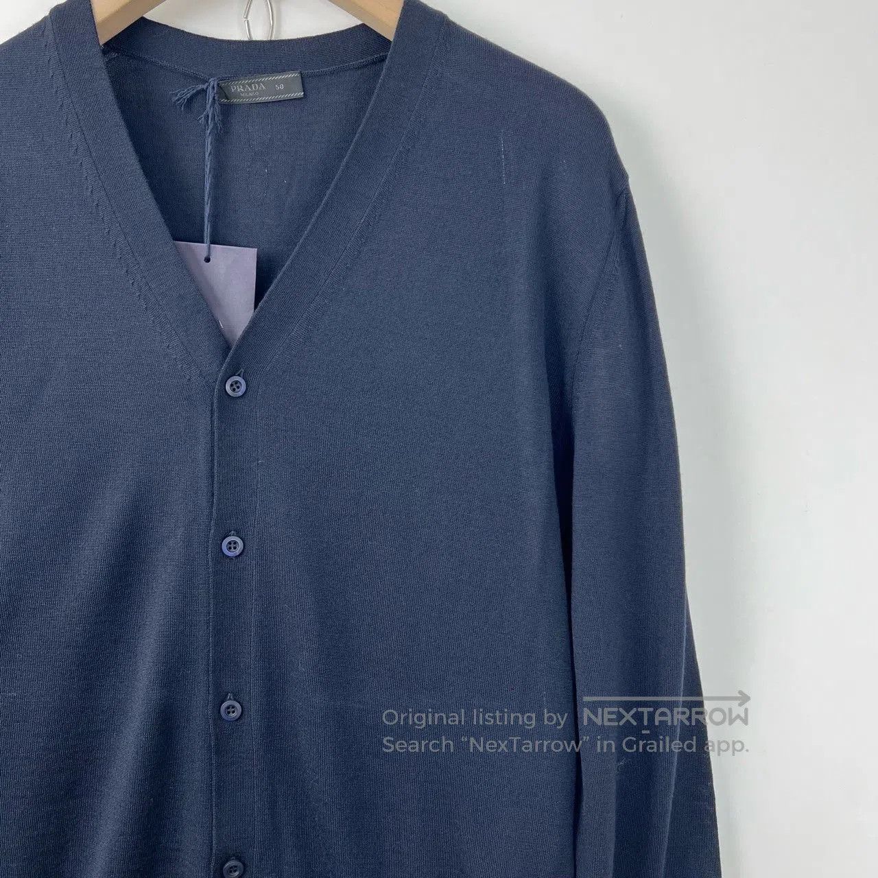 Prada Prada Dark Blue V-Neck Knit Cardigan. Size US M / EU 48-50 / 2 - 5 Thumbnail