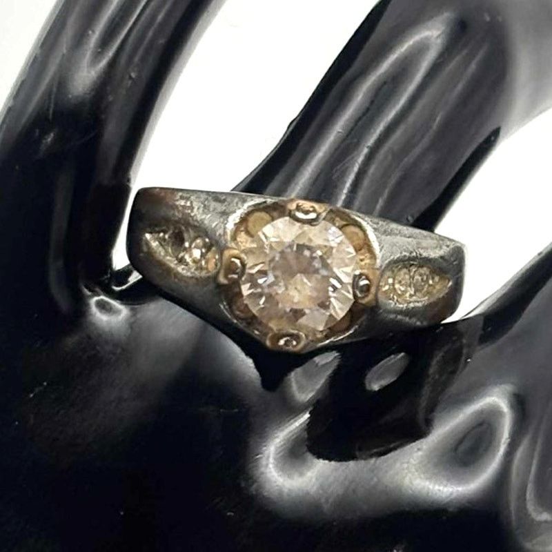 Other Vintage Silver Gem Ring Size ONE SIZE - 1 Thumbnail