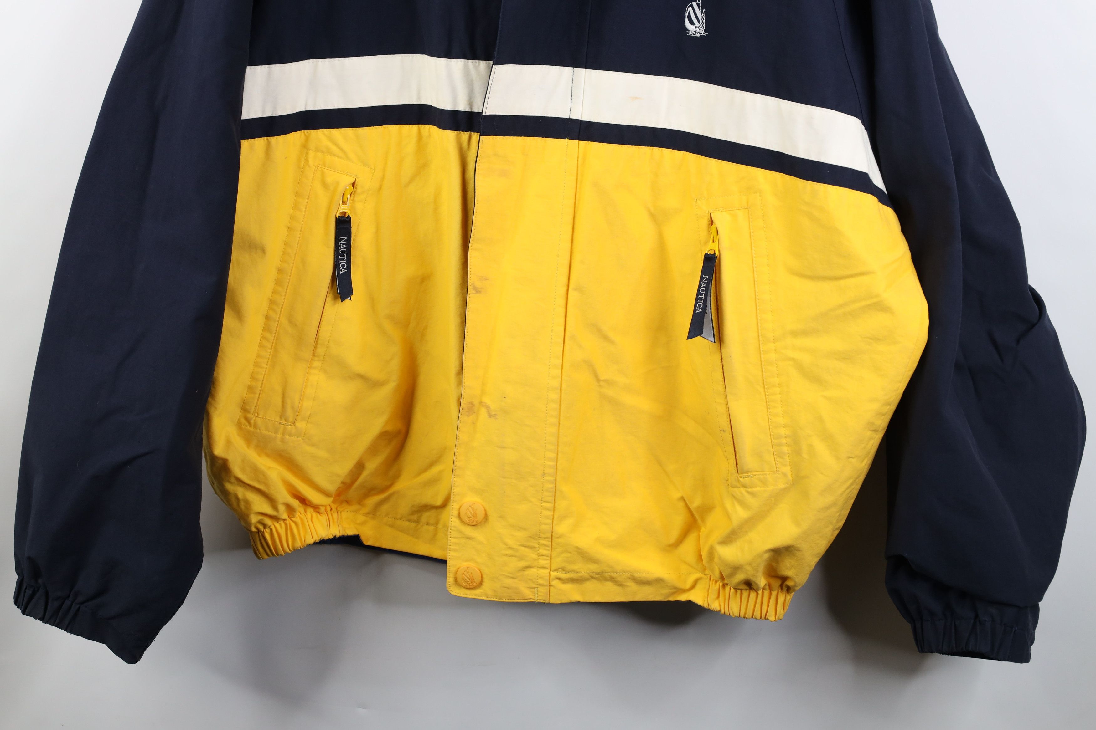 Nautica Vintage 90s Nautica Reversible Hooded Sailing Bomber Jacket Size US XL / EU 56 / 4 - 3 Thumbnail