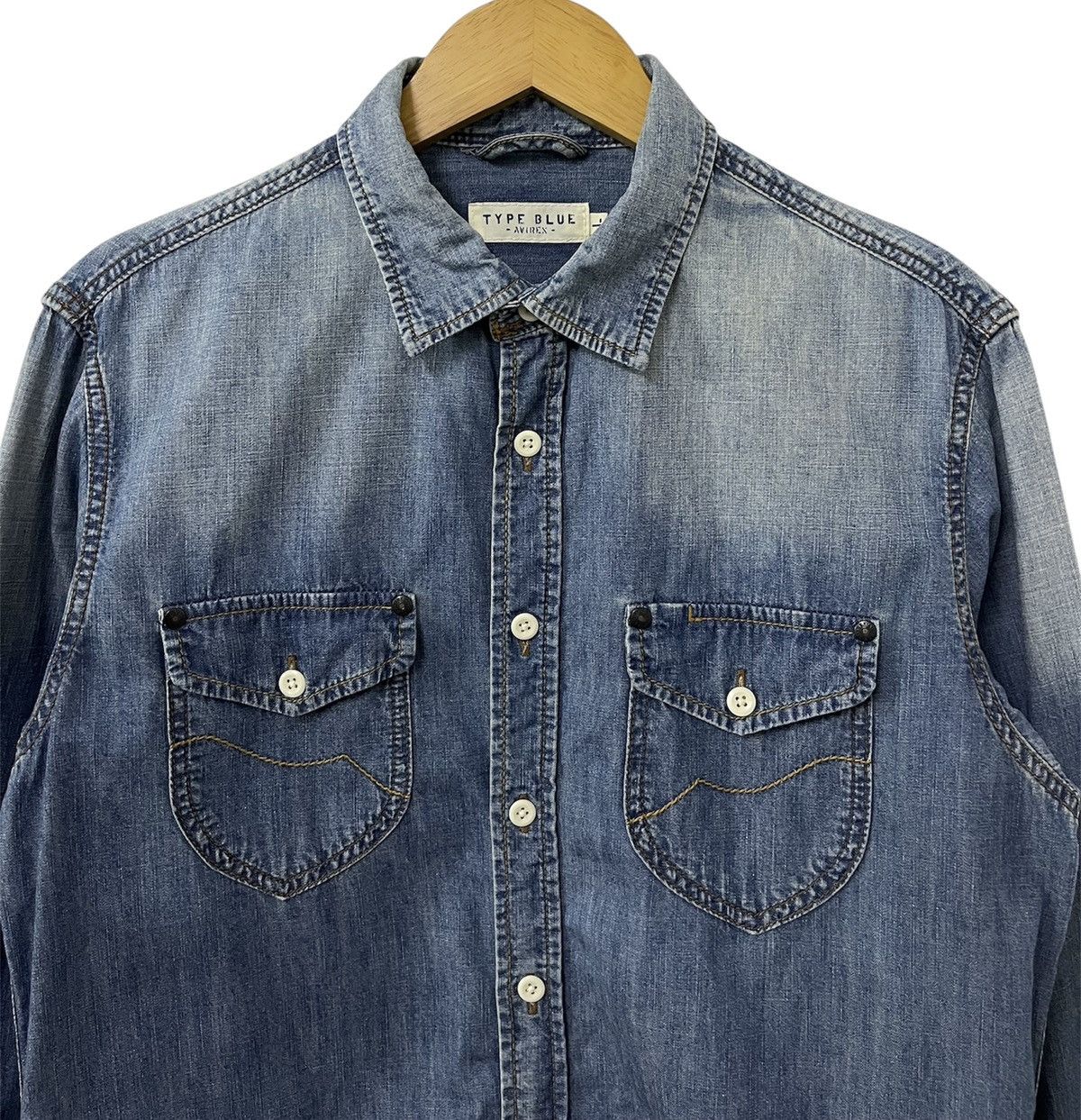Avirex AVIREX TYPE BLUE DENIM JEANS BACK PRINTED SHIRT Size US L / EU 52-54 / 3 - 3 Thumbnail