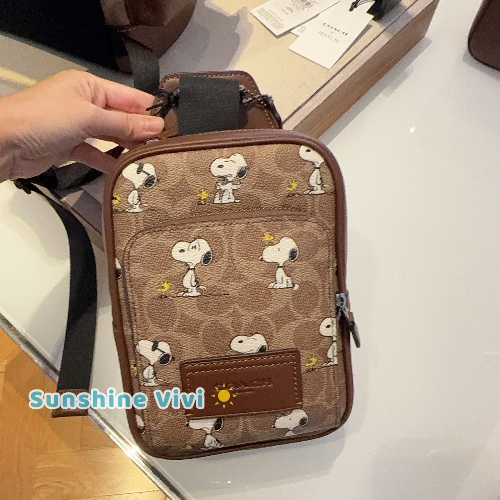Coach NWT Coach X Peanuts Racer Sling Pack With Snoopy Print CBK47 Size ONE SIZE - 1 Thumbnail